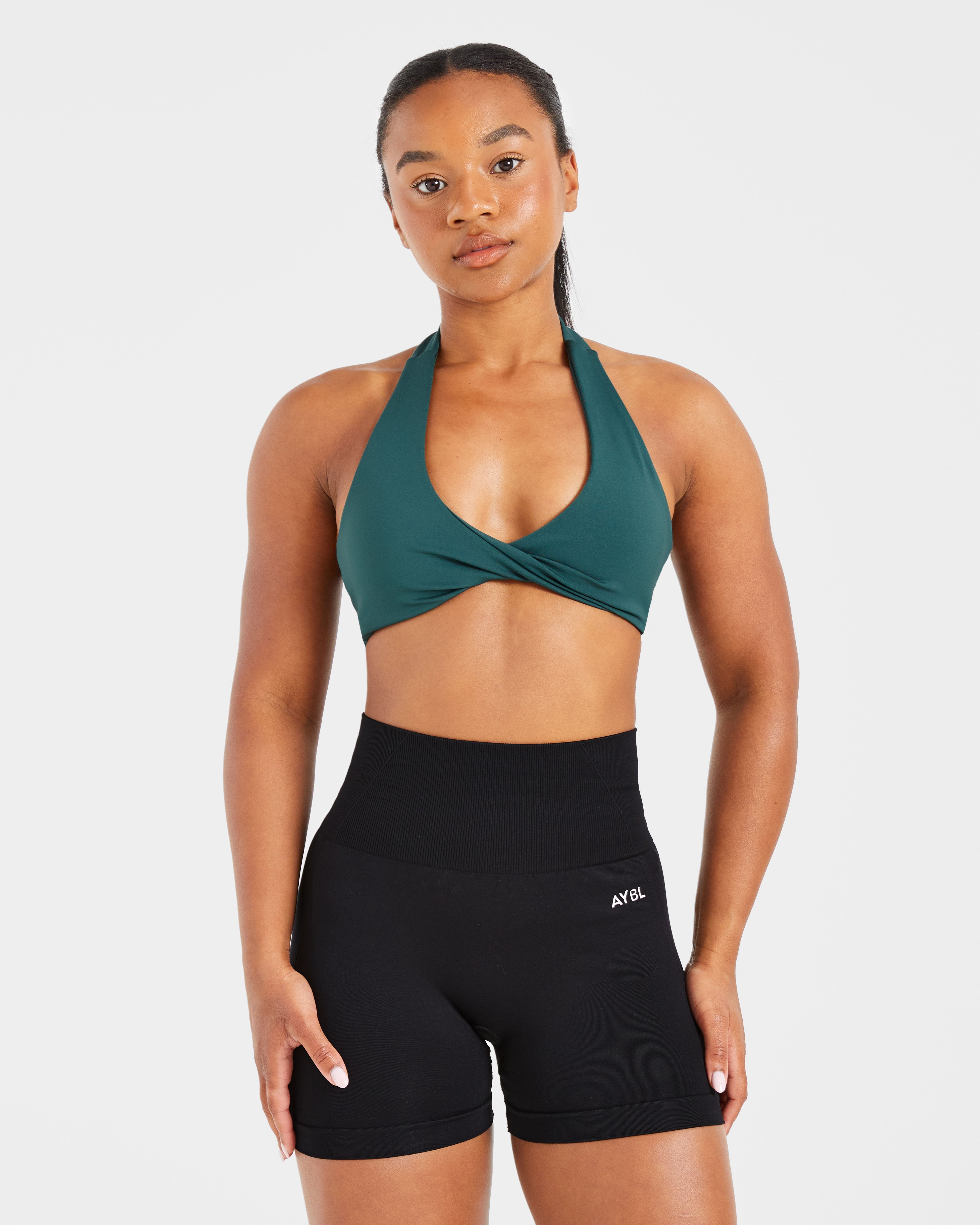 Essential Halterneck Sports Bra - Deep Vert