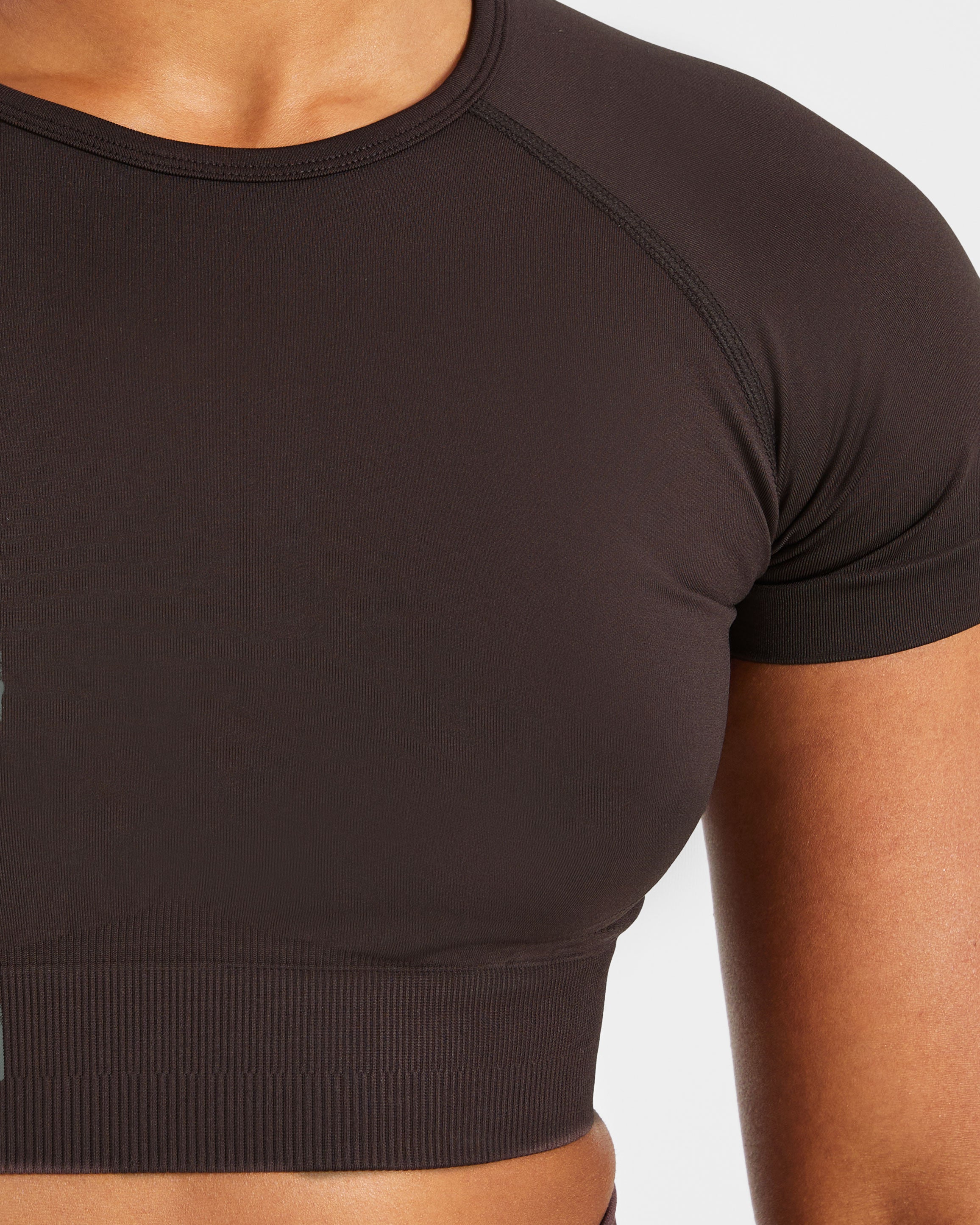 Empower Seamless Crop Top - Cocoa Marron