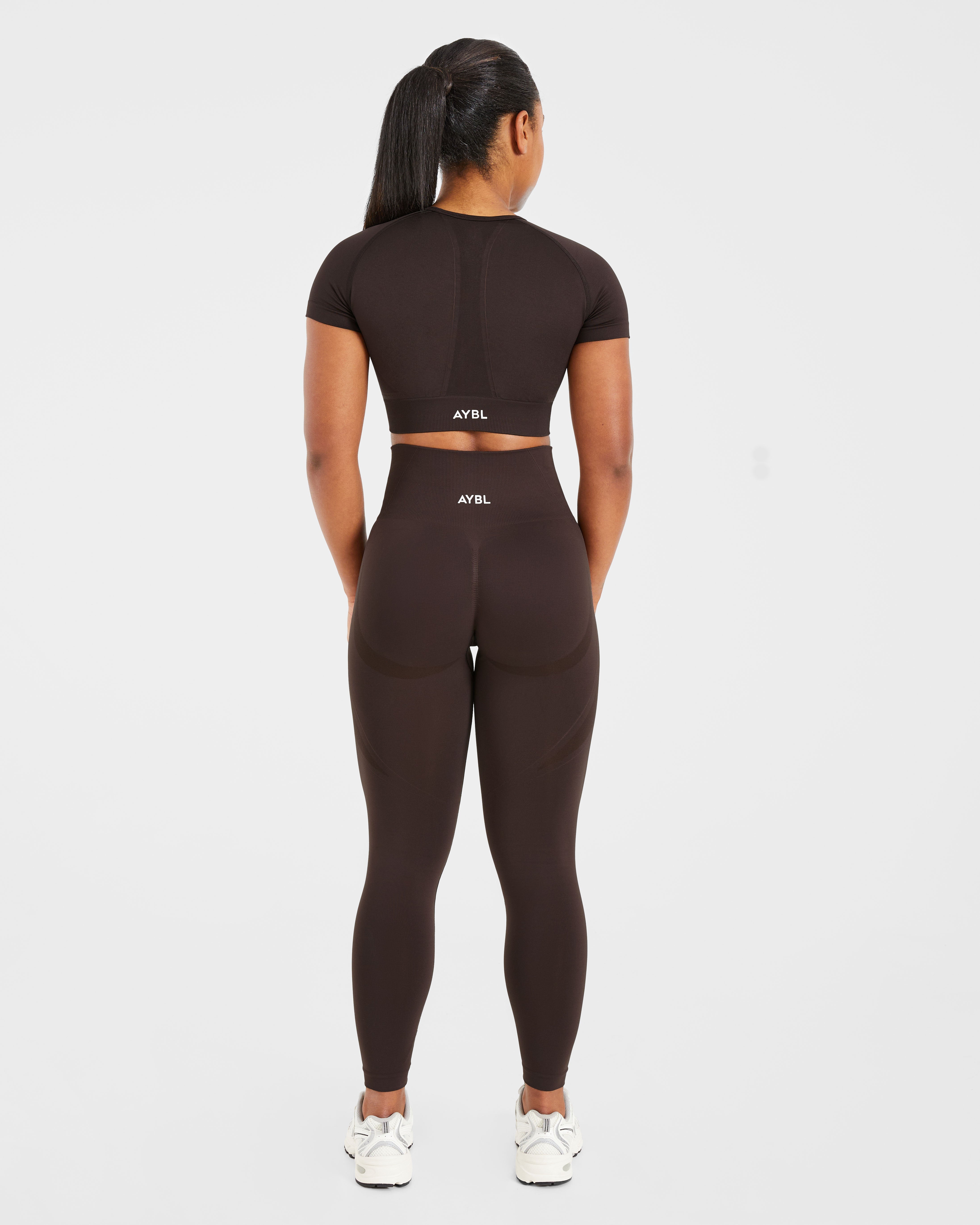Empower Seamless Crop Top - Cocoa Marron