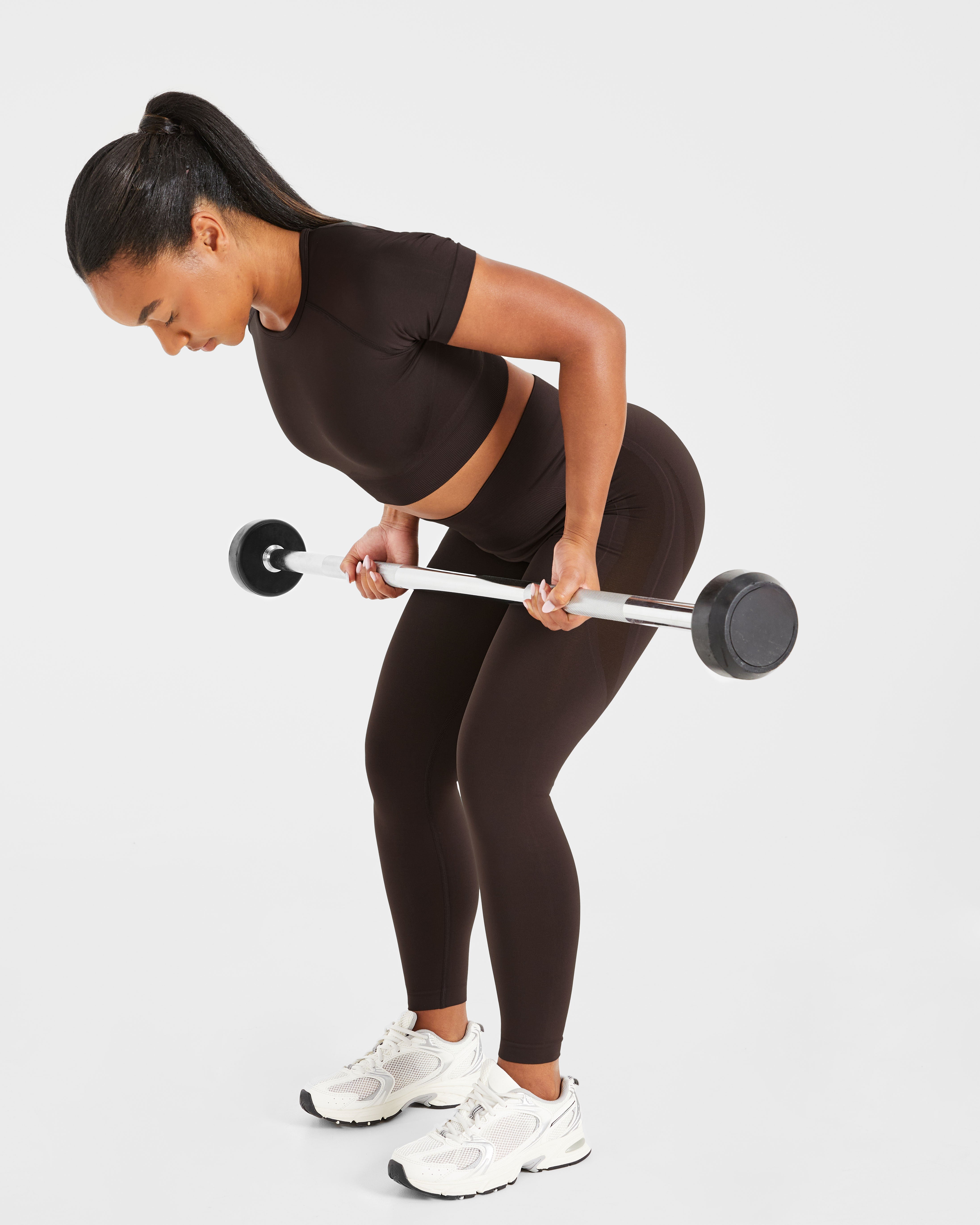 Empower Seamless Crop Top - Cocoa Marron