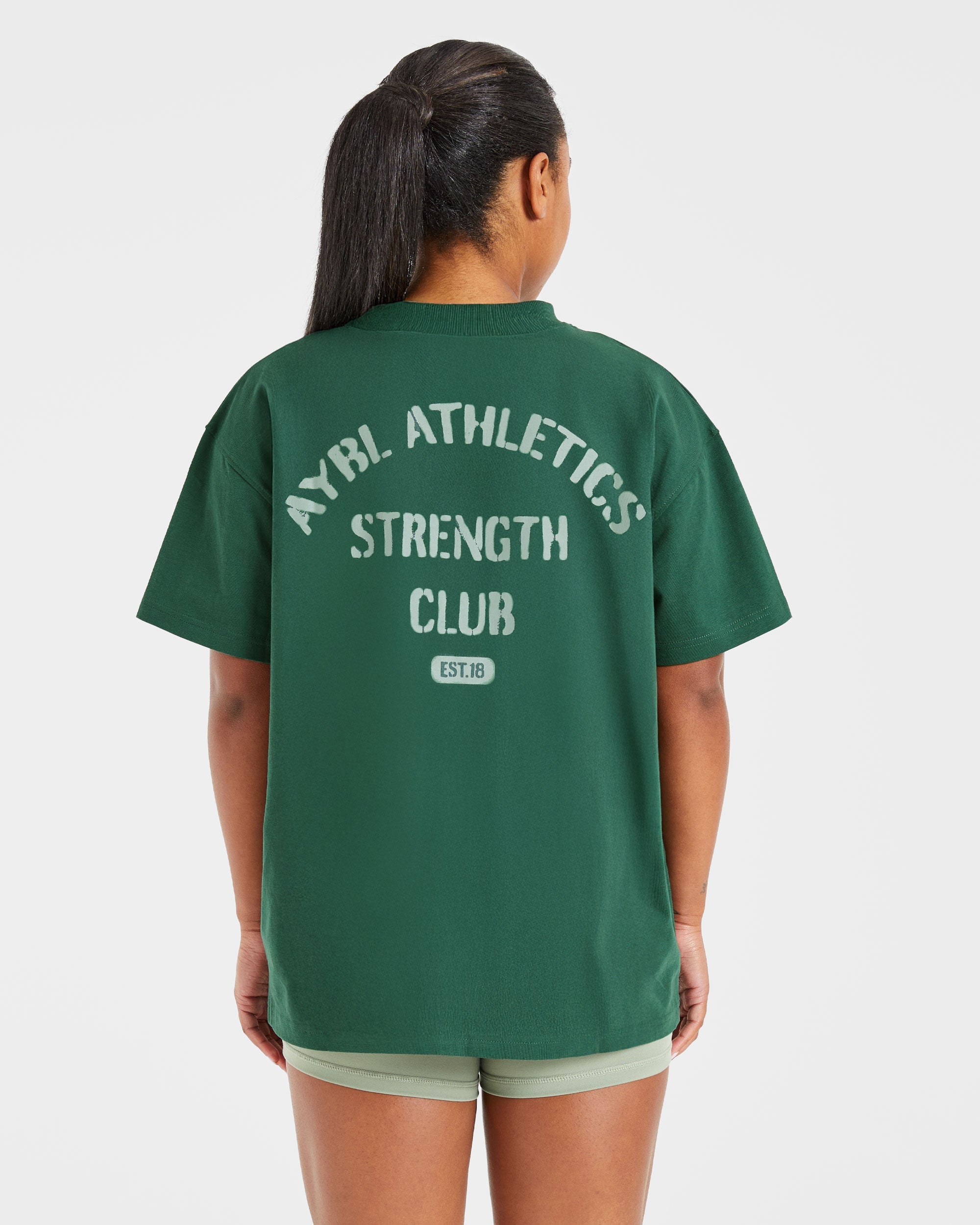 Athletics Strength Club Oversized T Shirt - Forest Vert