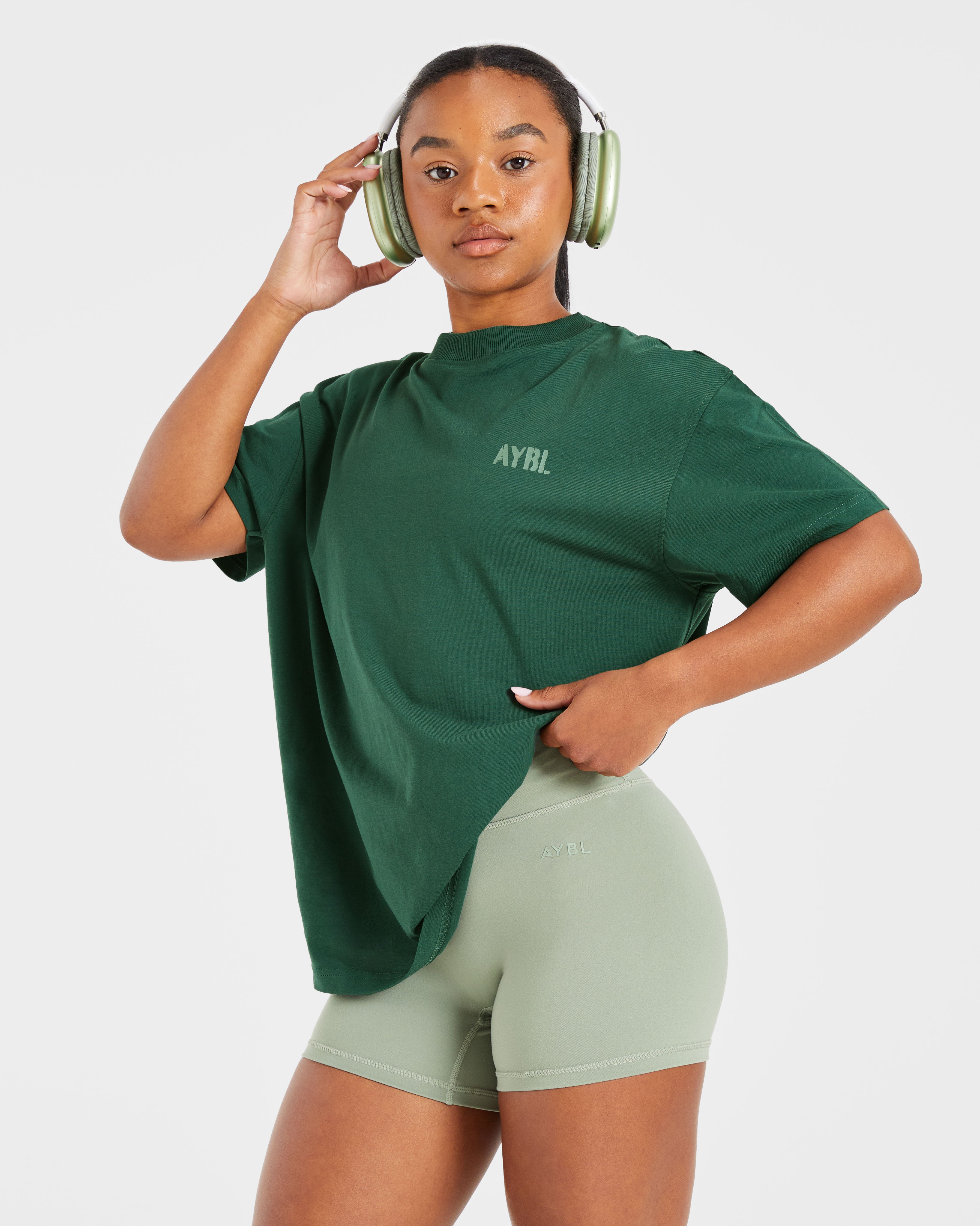 Athletics Strength Club Oversized T Shirt - Forest Vert