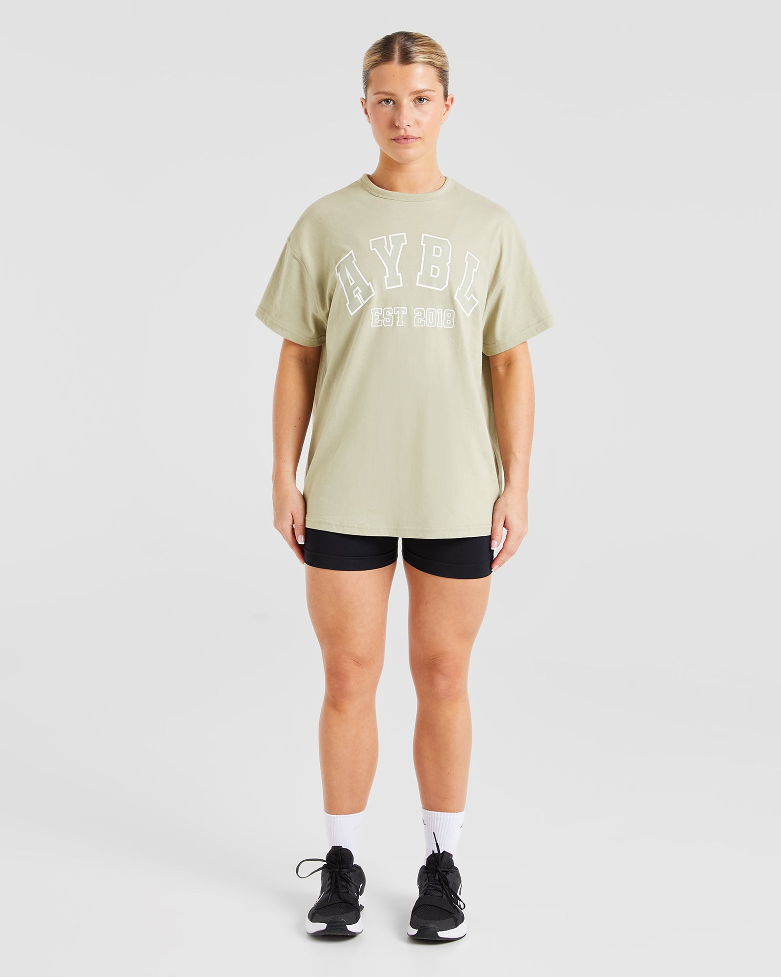 Varsity Oversized T Shirt - Olive Vert