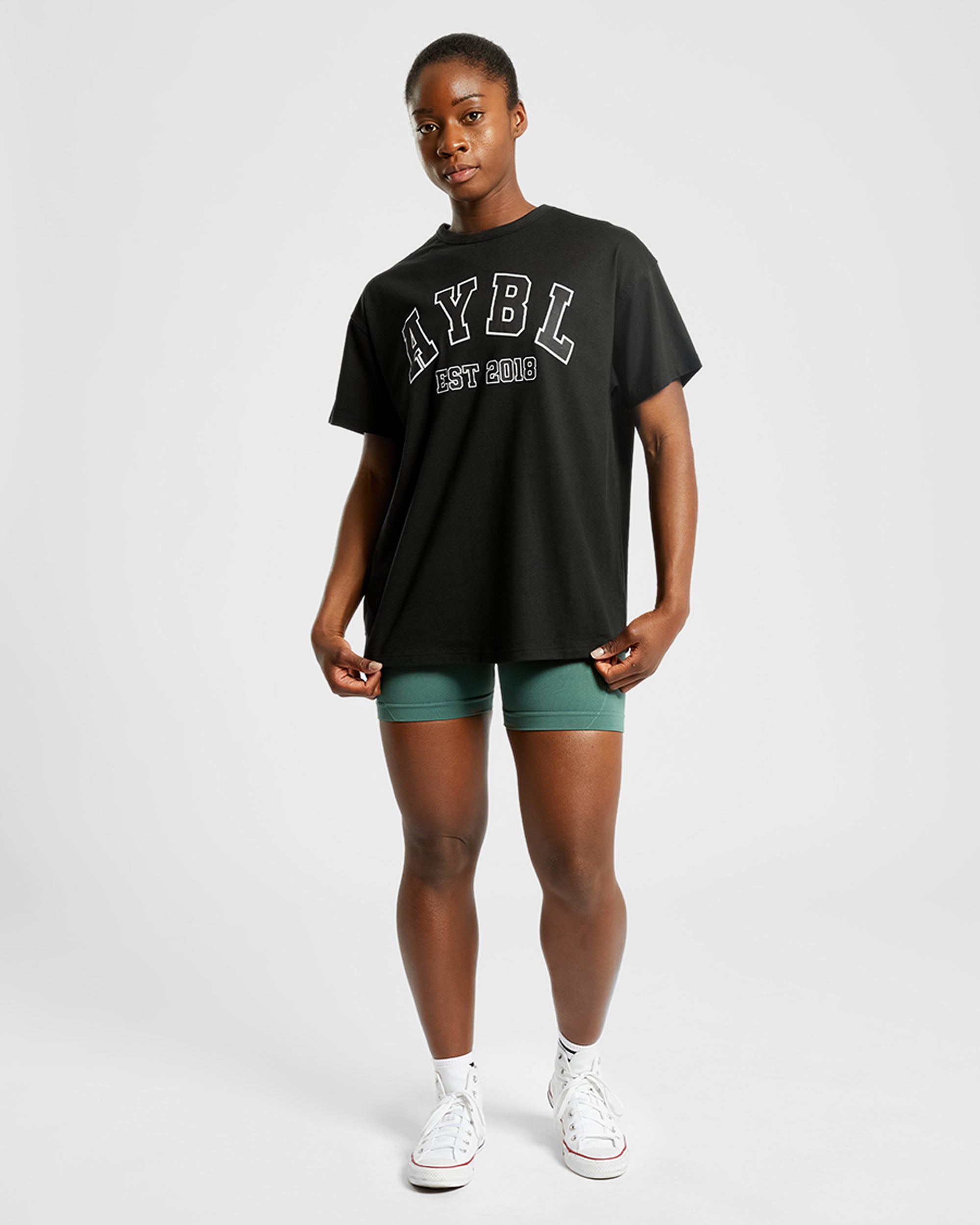 Varsity Oversized T Shirt - Noir