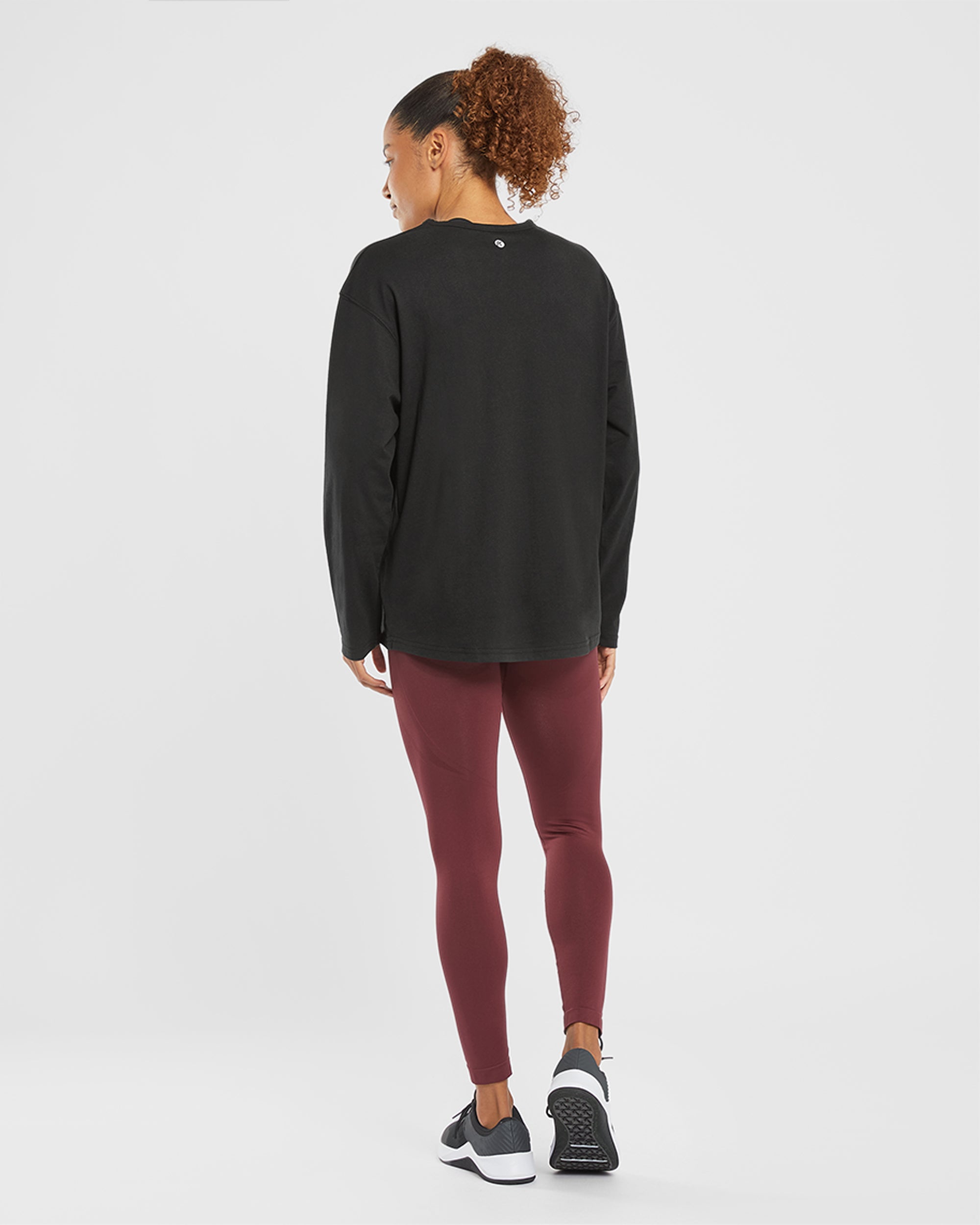 Essential Oversized Long Sleeve T Shirt - Noir