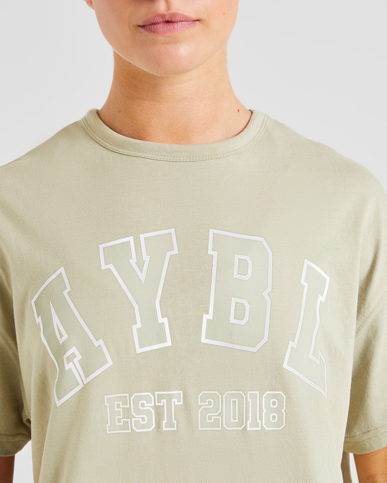 Varsity Oversized T Shirt - Olive Vert