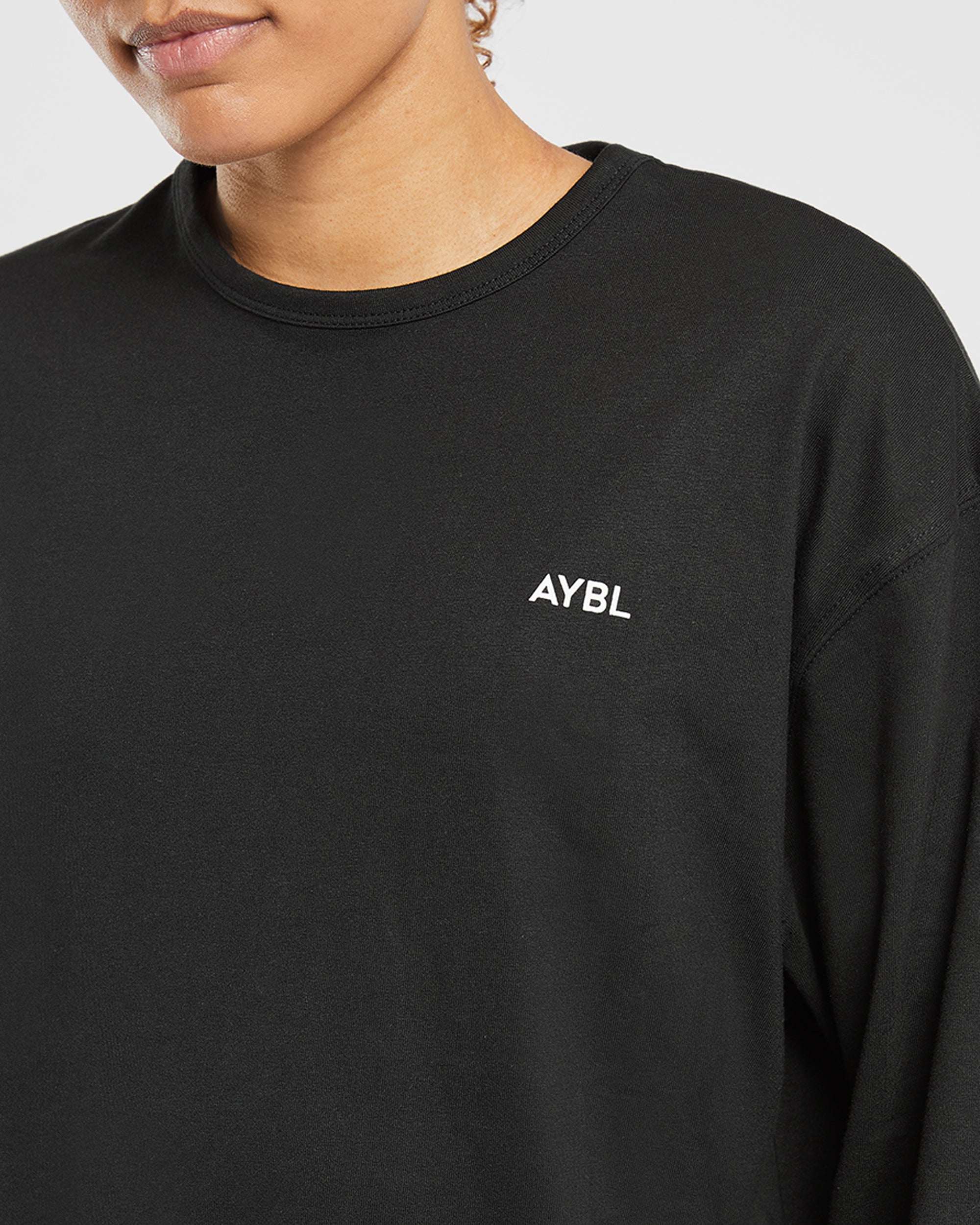 Essential Oversized Long Sleeve T Shirt - Noir