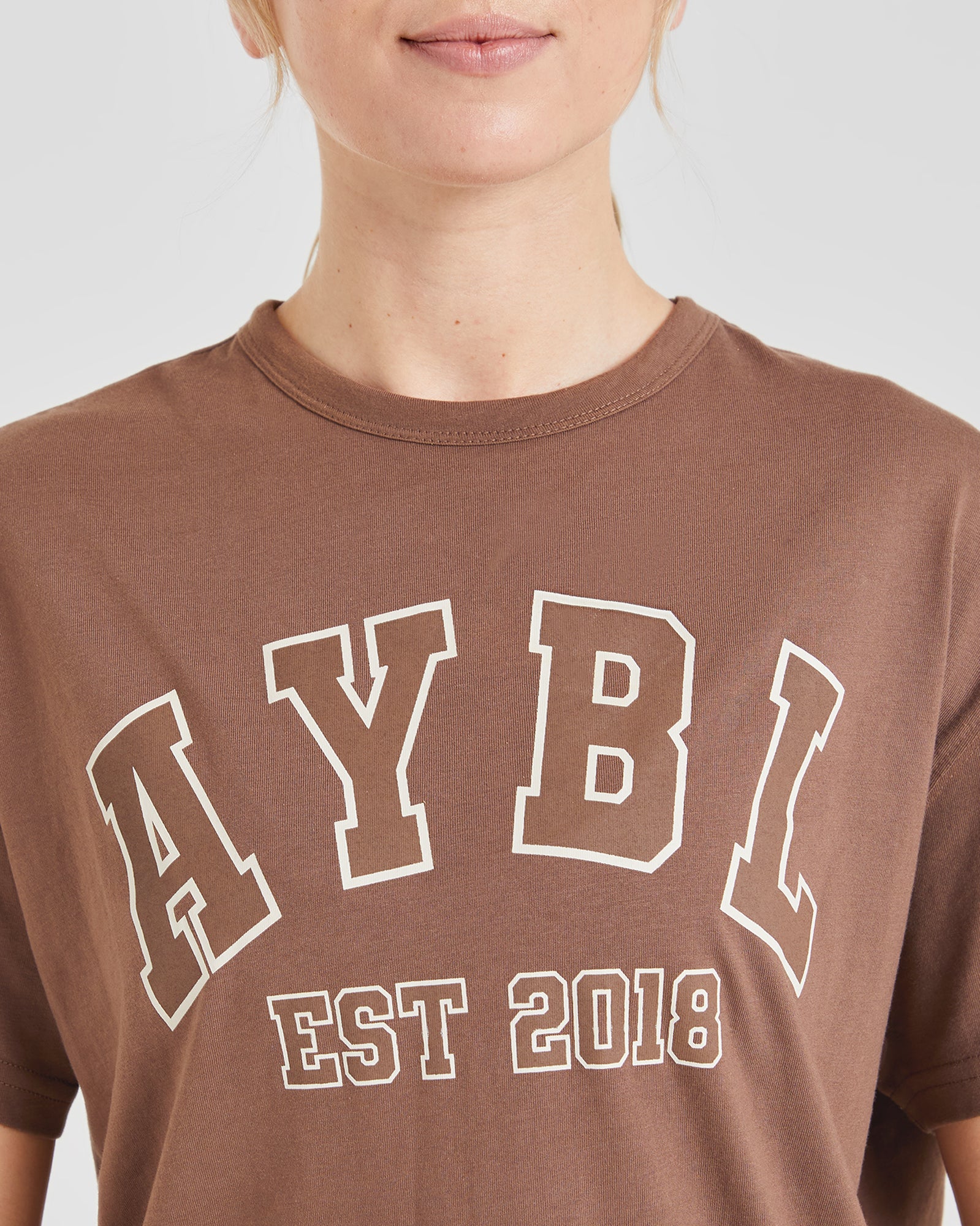 Varsity Oversized T Shirt - Marron