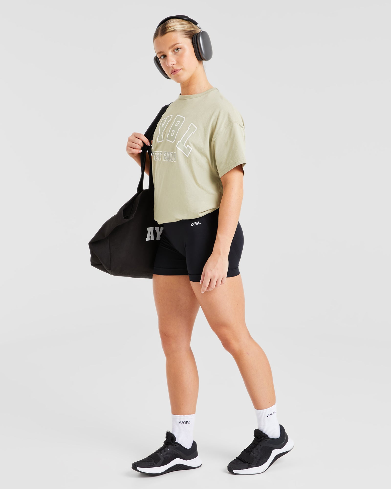 Varsity Oversized T Shirt - Olive Vert