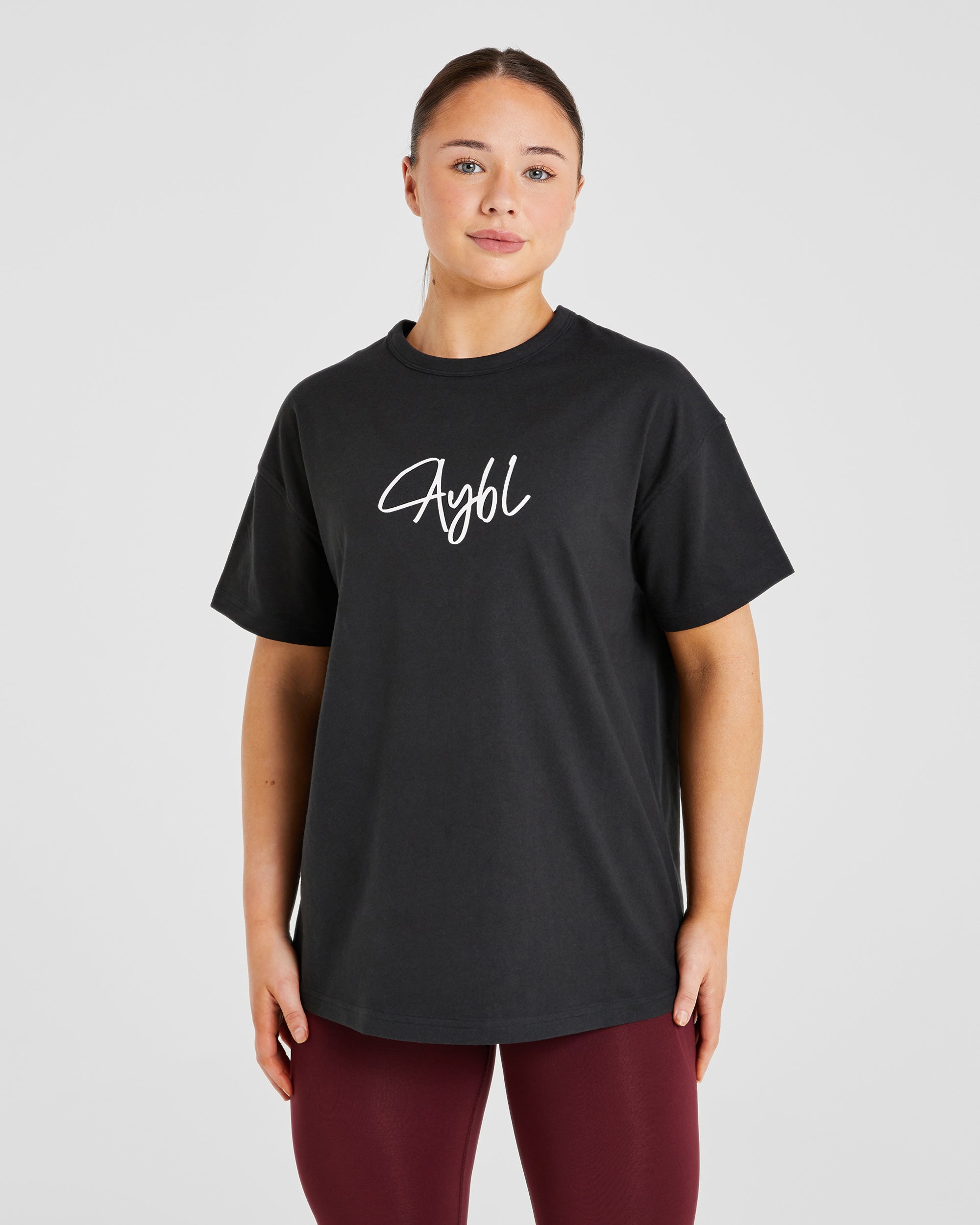 AYBL Script Oversized T Shirt - Noir