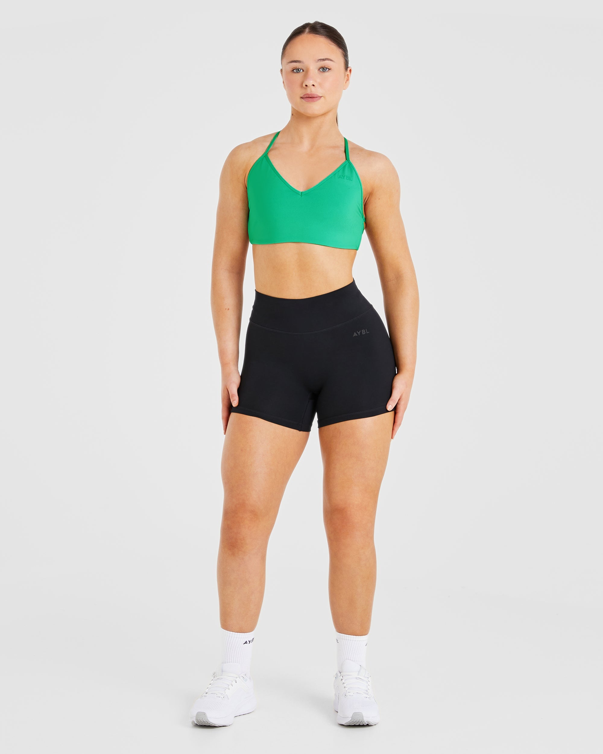 Essential Crossback Sports Bra - Emerald Vert