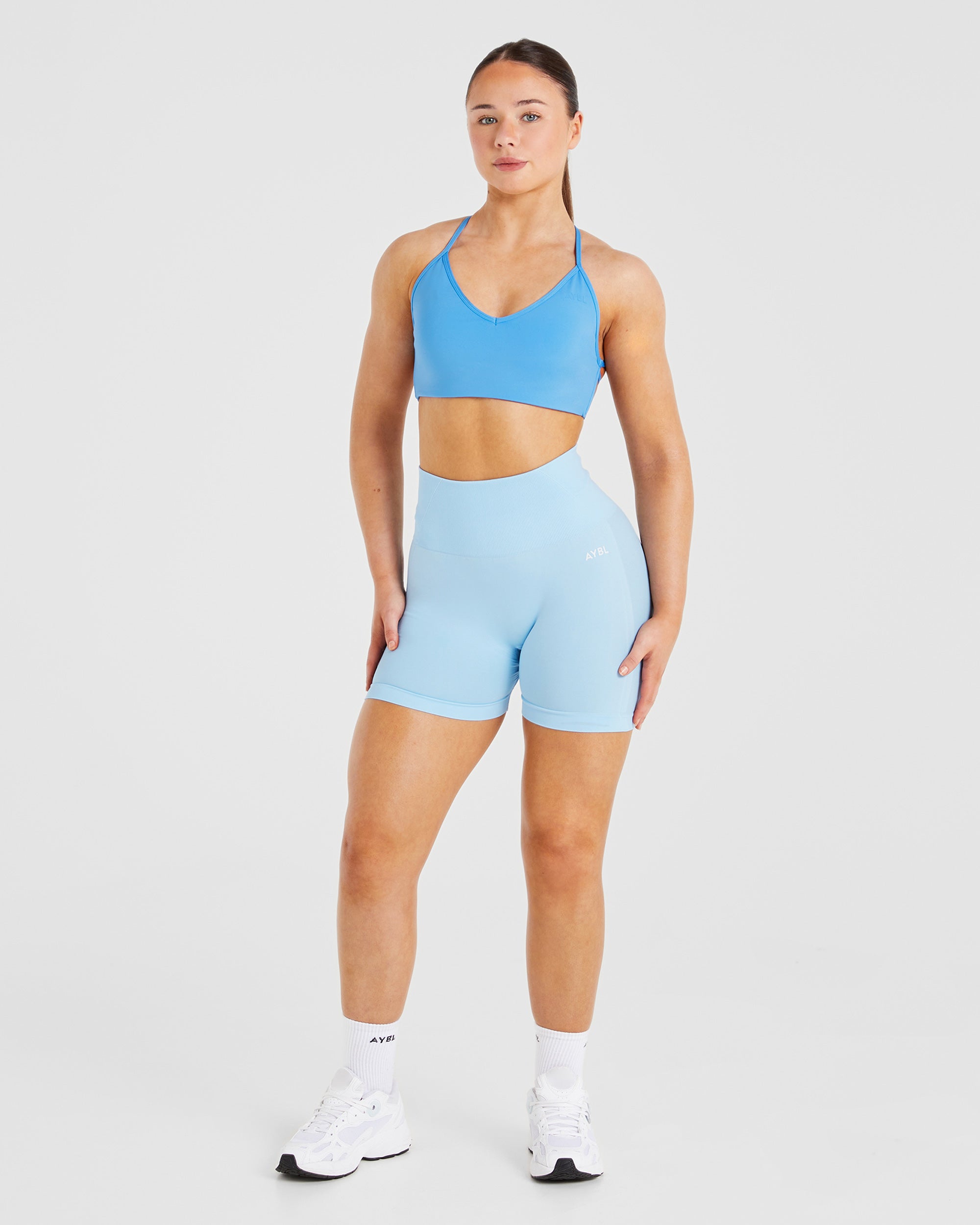 Essential Crossback Sports Bra - Summer Bleu