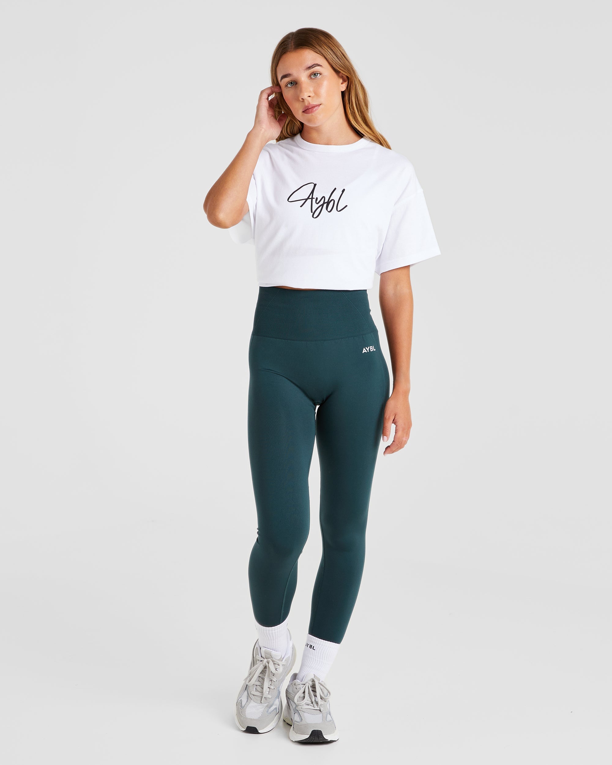 AYBL Script Oversized T Shirt - Blanc