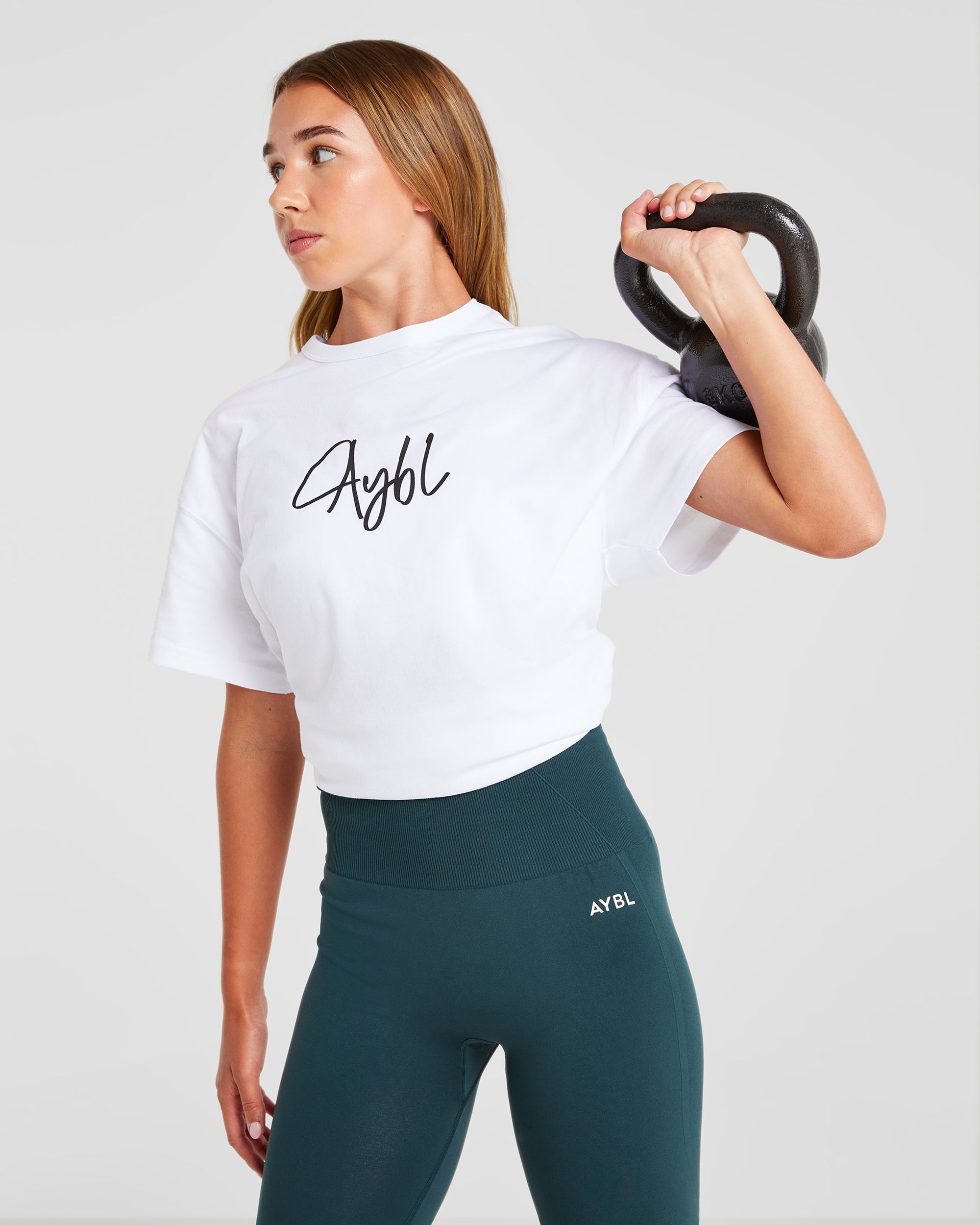 AYBL Script Oversized T Shirt - Blanc