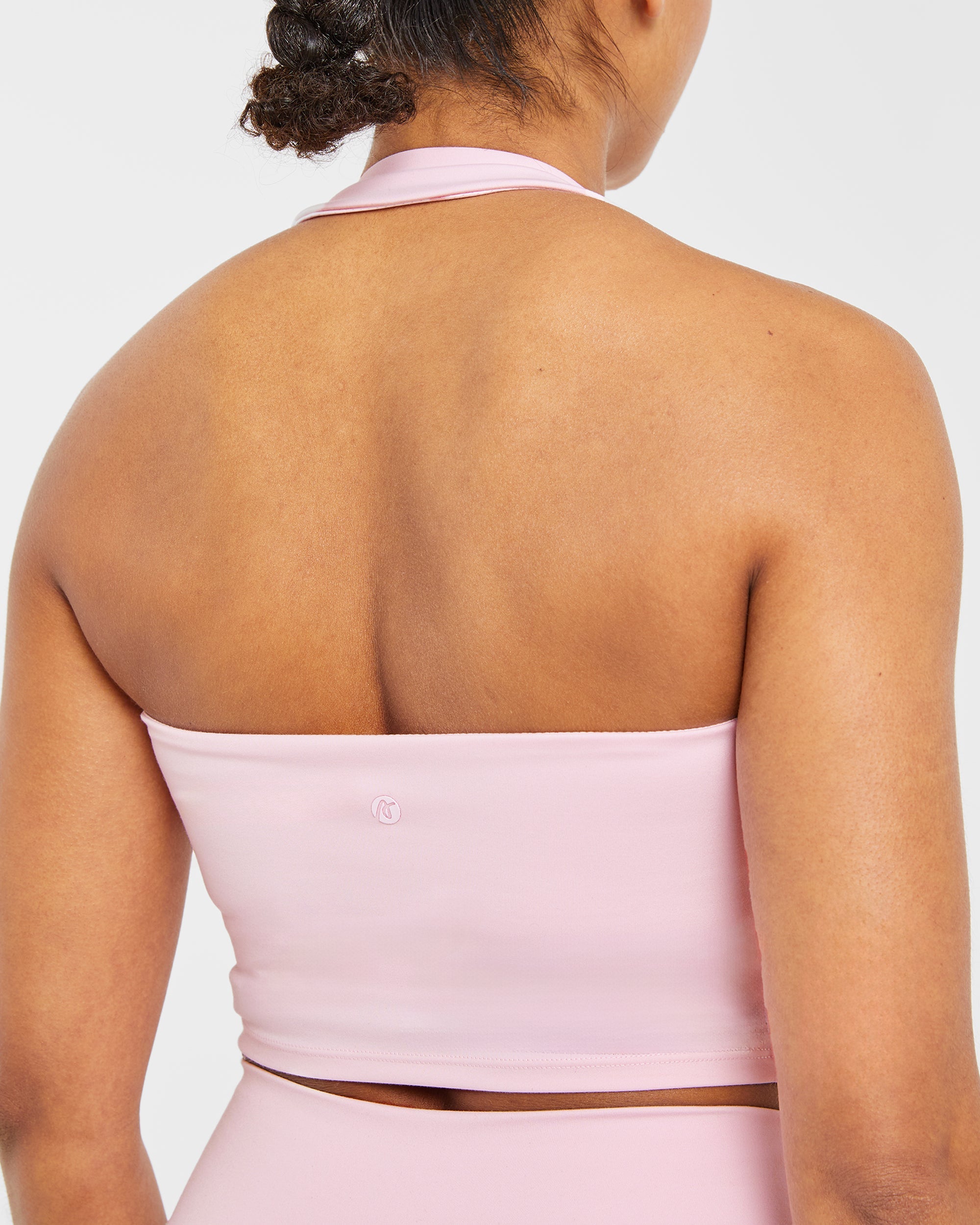 Staple Halterneck Crop Top - Pastel Rose