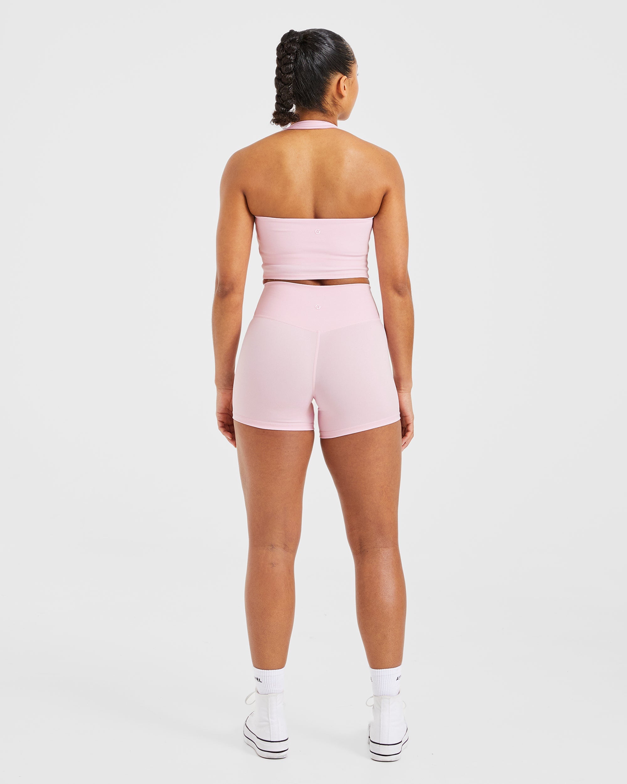 Staple Halterneck Crop Top - Pastel Rose