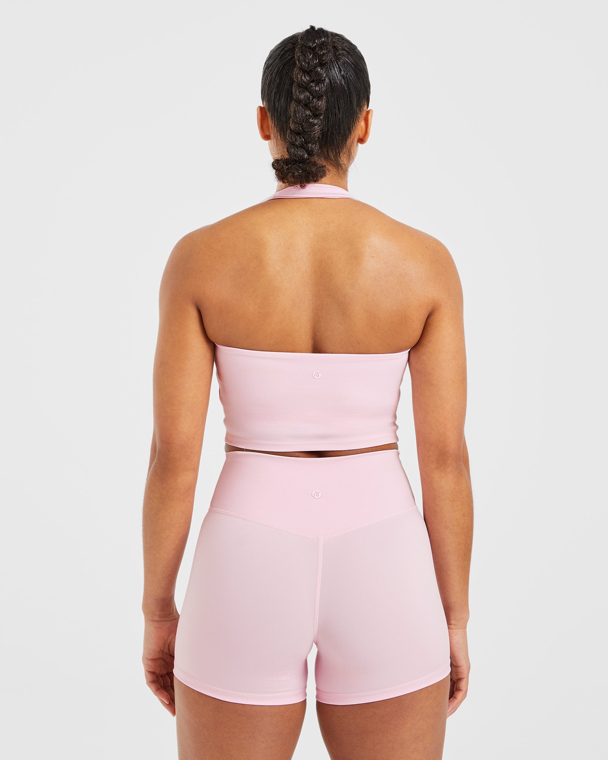 Staple Halterneck Crop Top - Pastel Rose