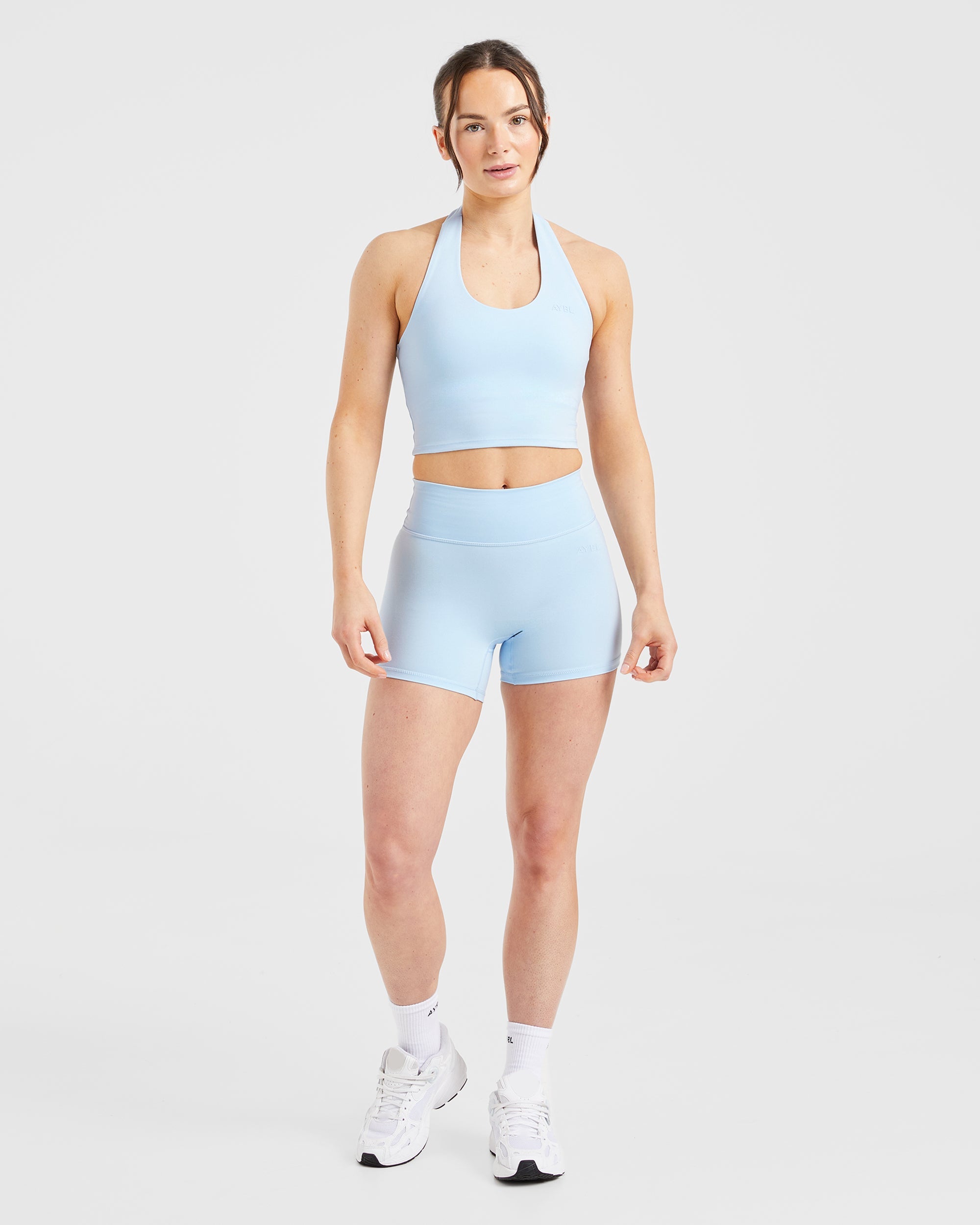 Staple Halterneck Crop Top - Pastel Bleu