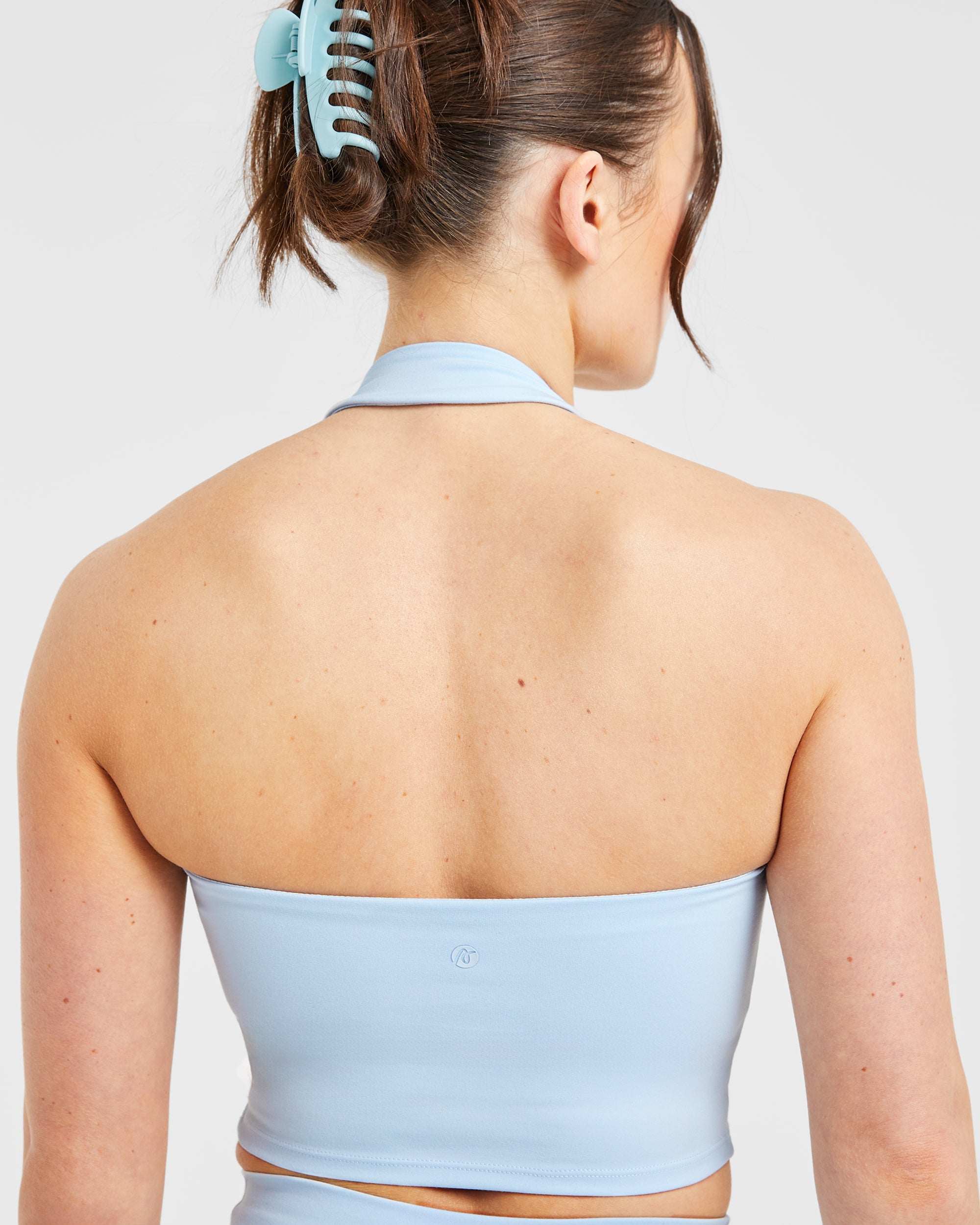 Staple Halterneck Crop Top - Pastel Bleu