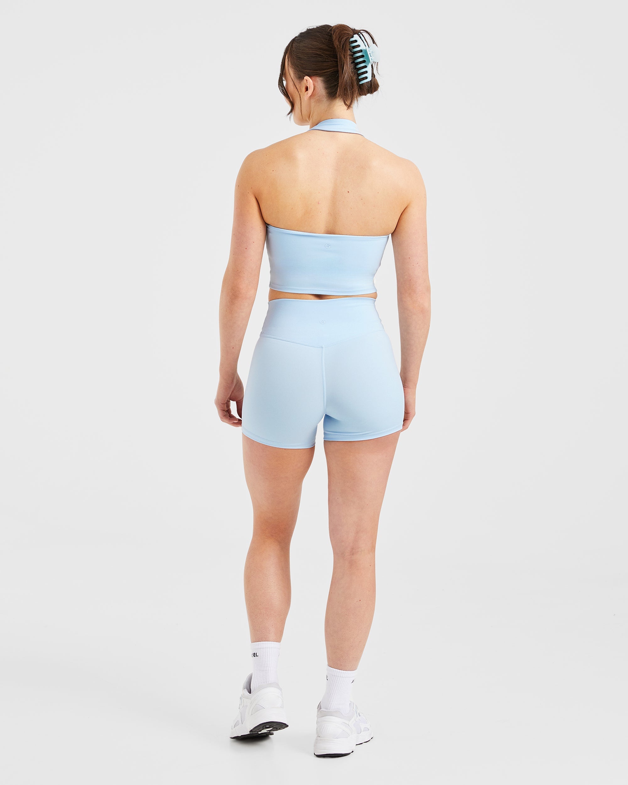 Staple Halterneck Crop Top - Pastel Bleu