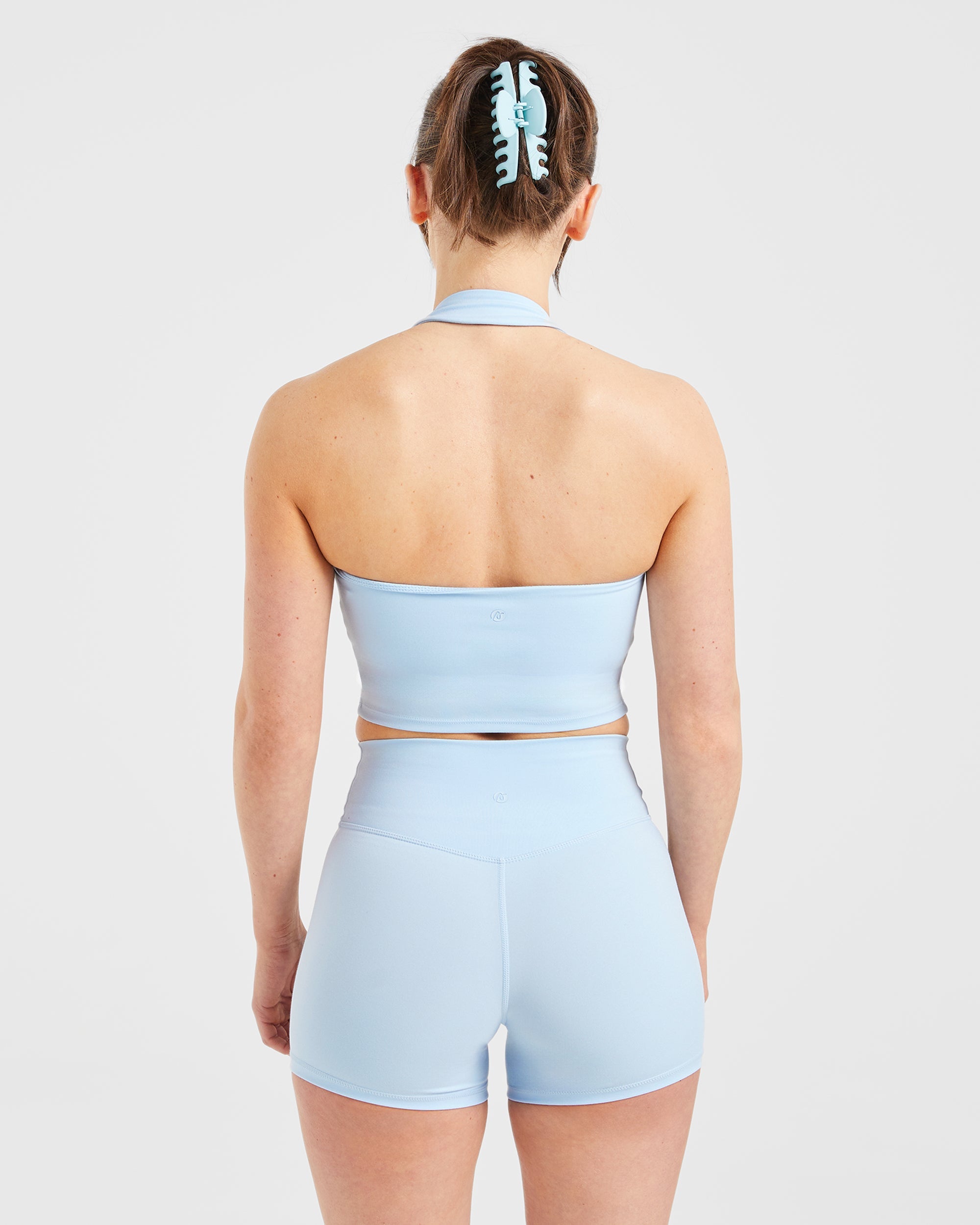 Staple Halterneck Crop Top - Pastel Bleu