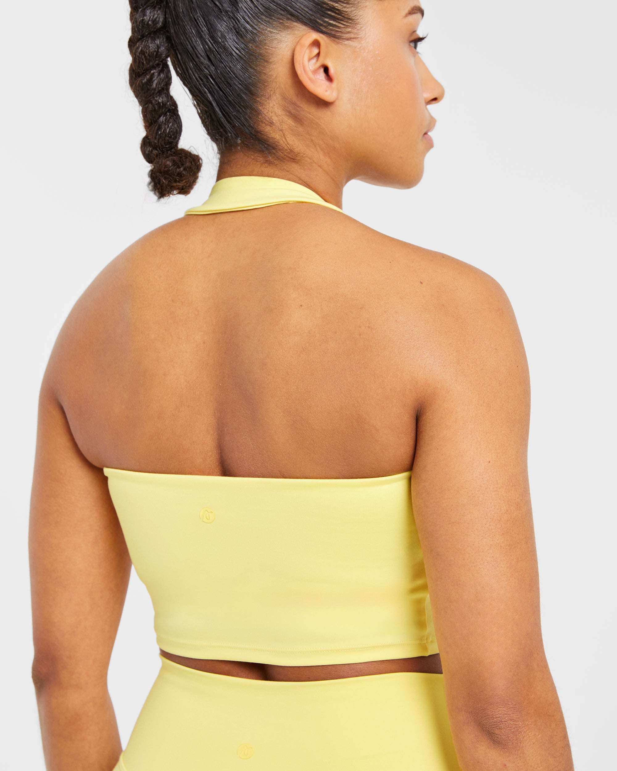 Staple Halterneck Crop Top - Pastel Lemon