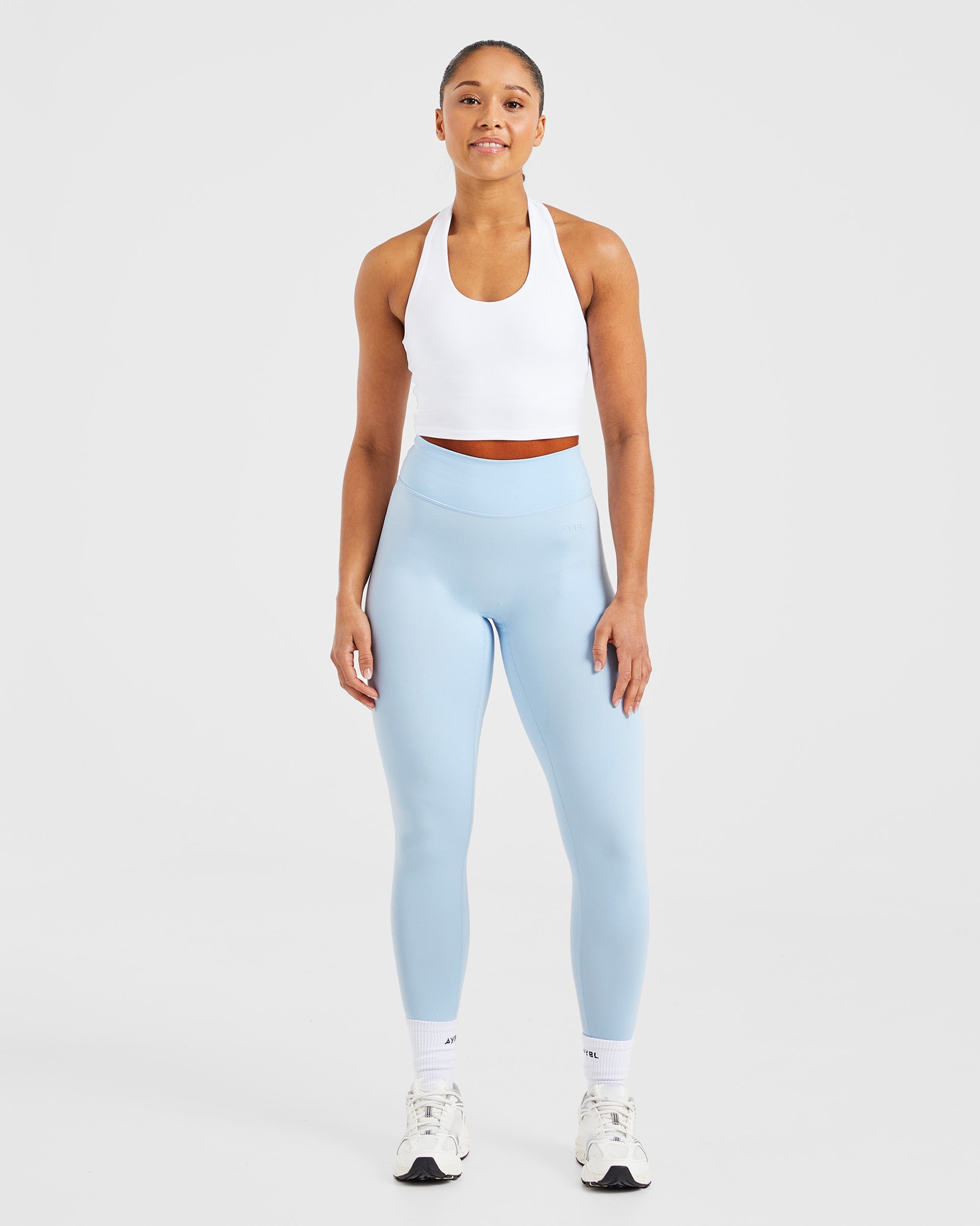 Staple Halterneck Crop Top - Blanc