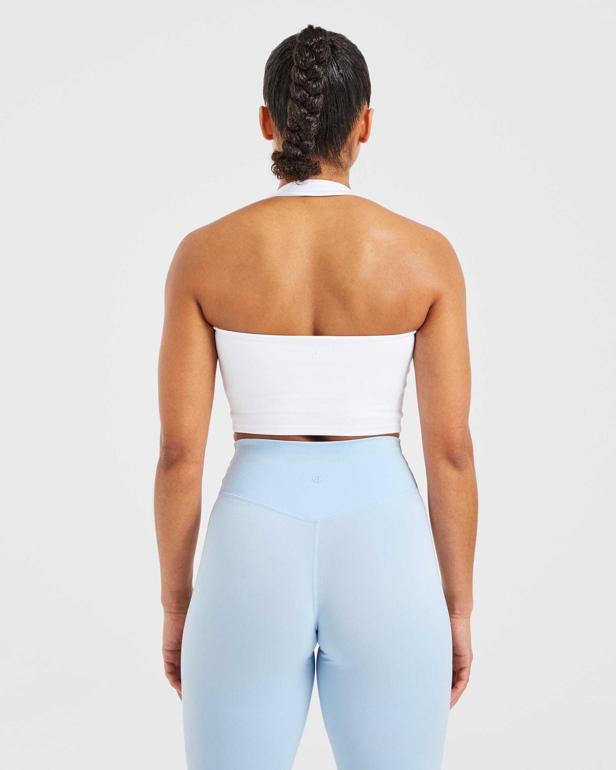 Staple Halterneck Crop Top - Blanc