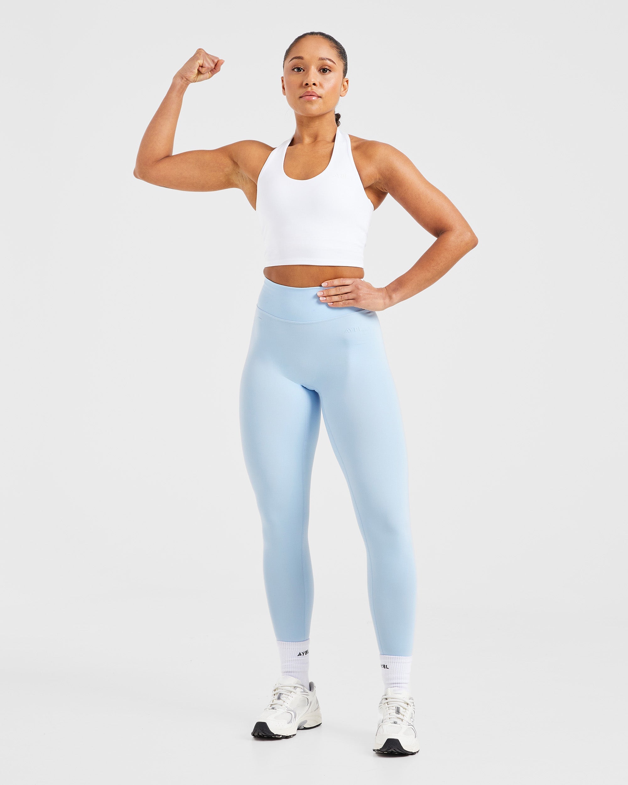 Staple Halterneck Crop Top - Blanc