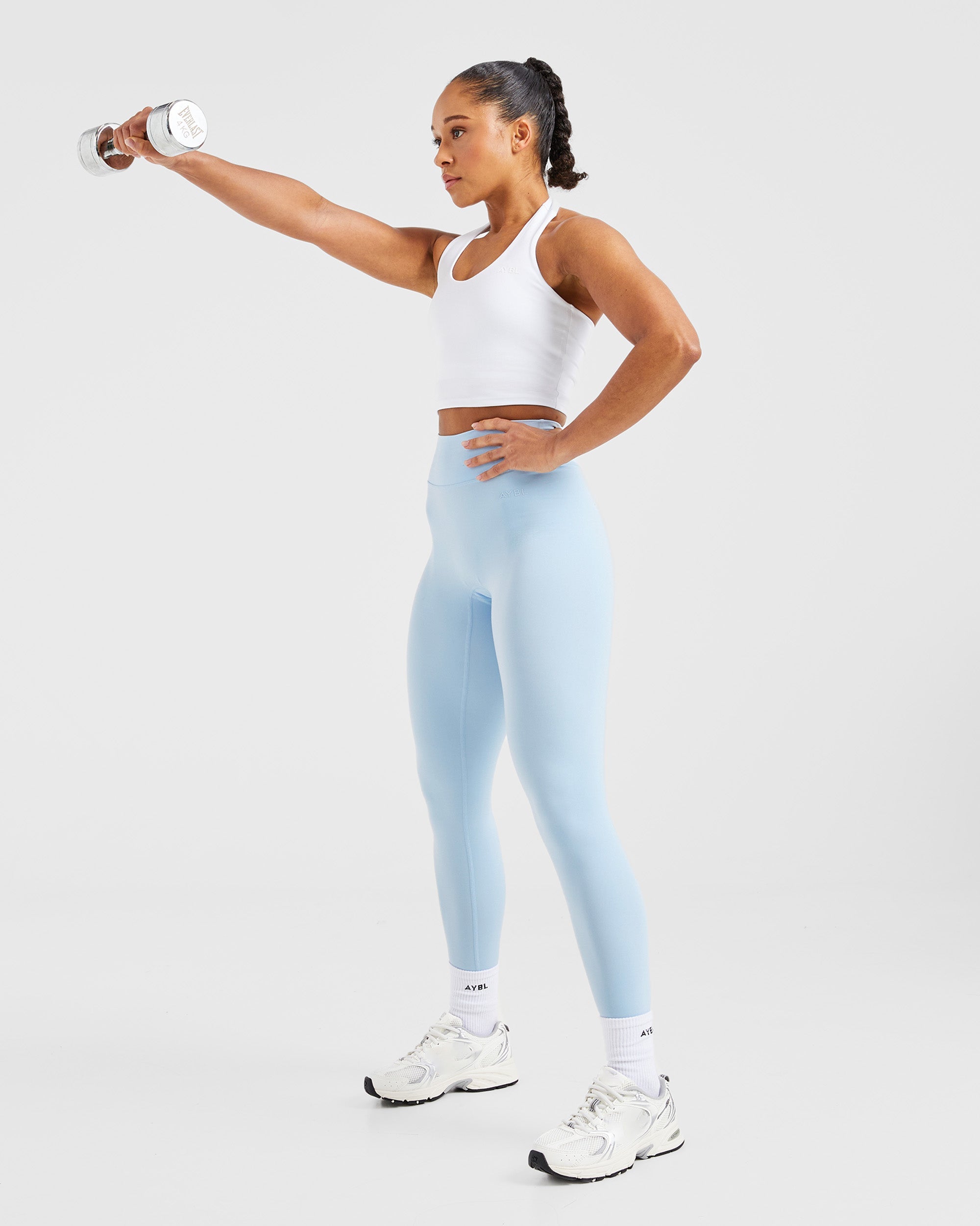 Staple Halterneck Crop Top - Blanc