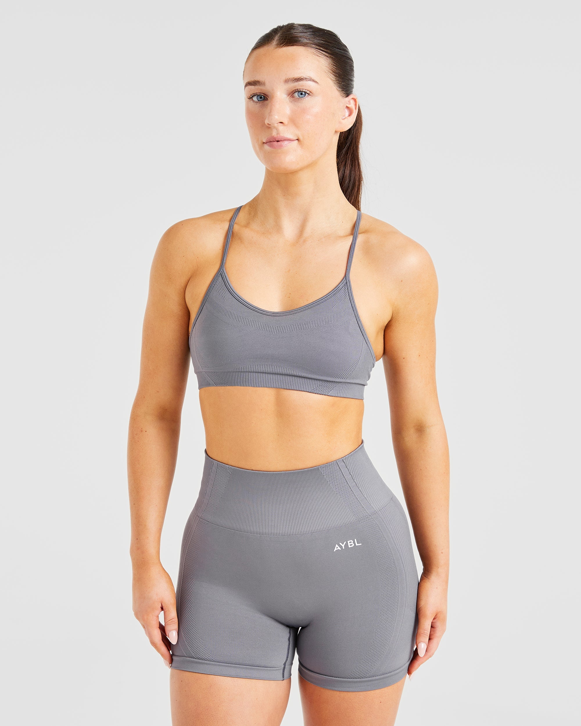 Balance V3 Seamless Strappy Sports Bra - Charcoal Gris