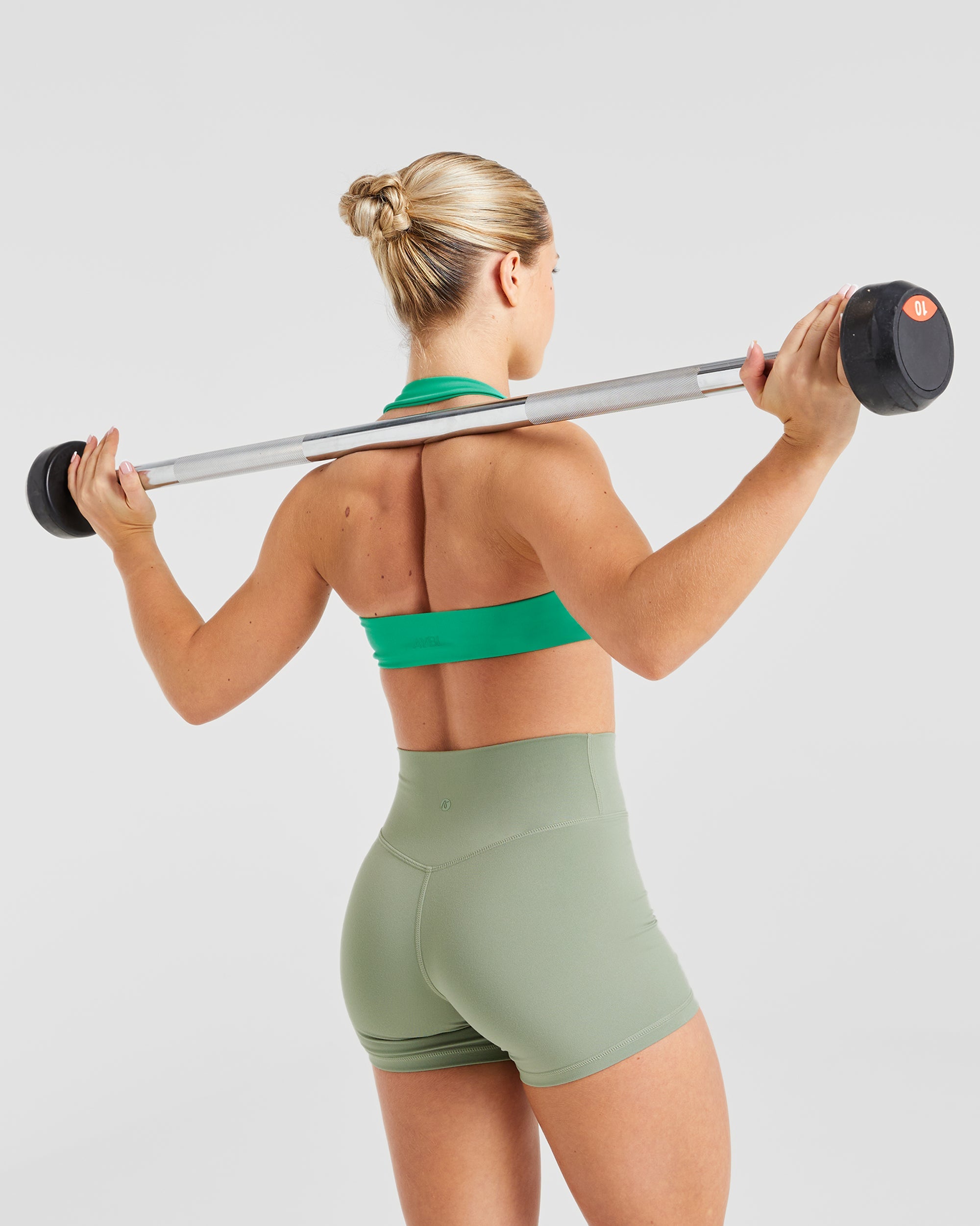 Essential Halterneck Sports Bra - Emerald Vert