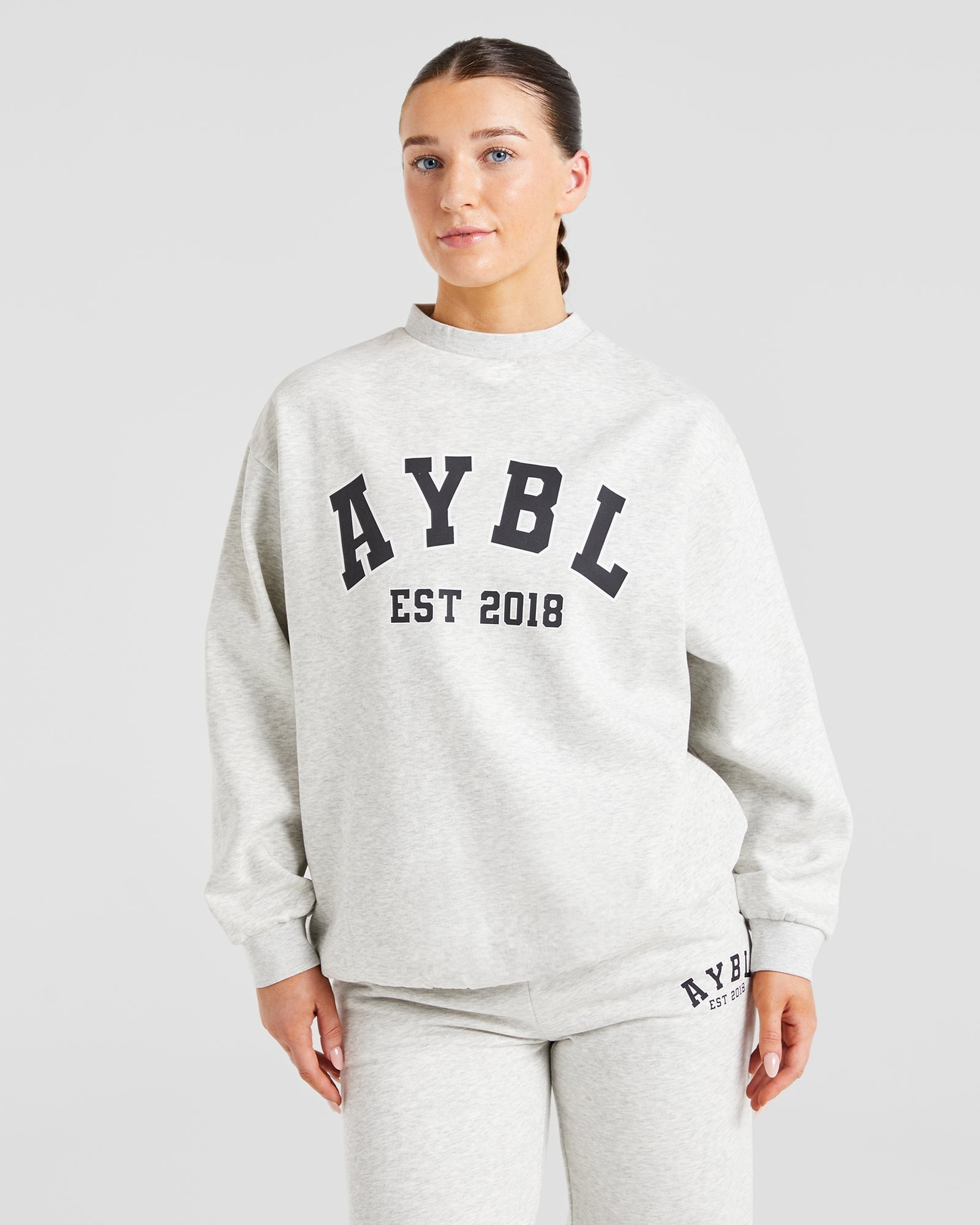 Varsity Graphic Oversized Sweatshirt - Gris Marl