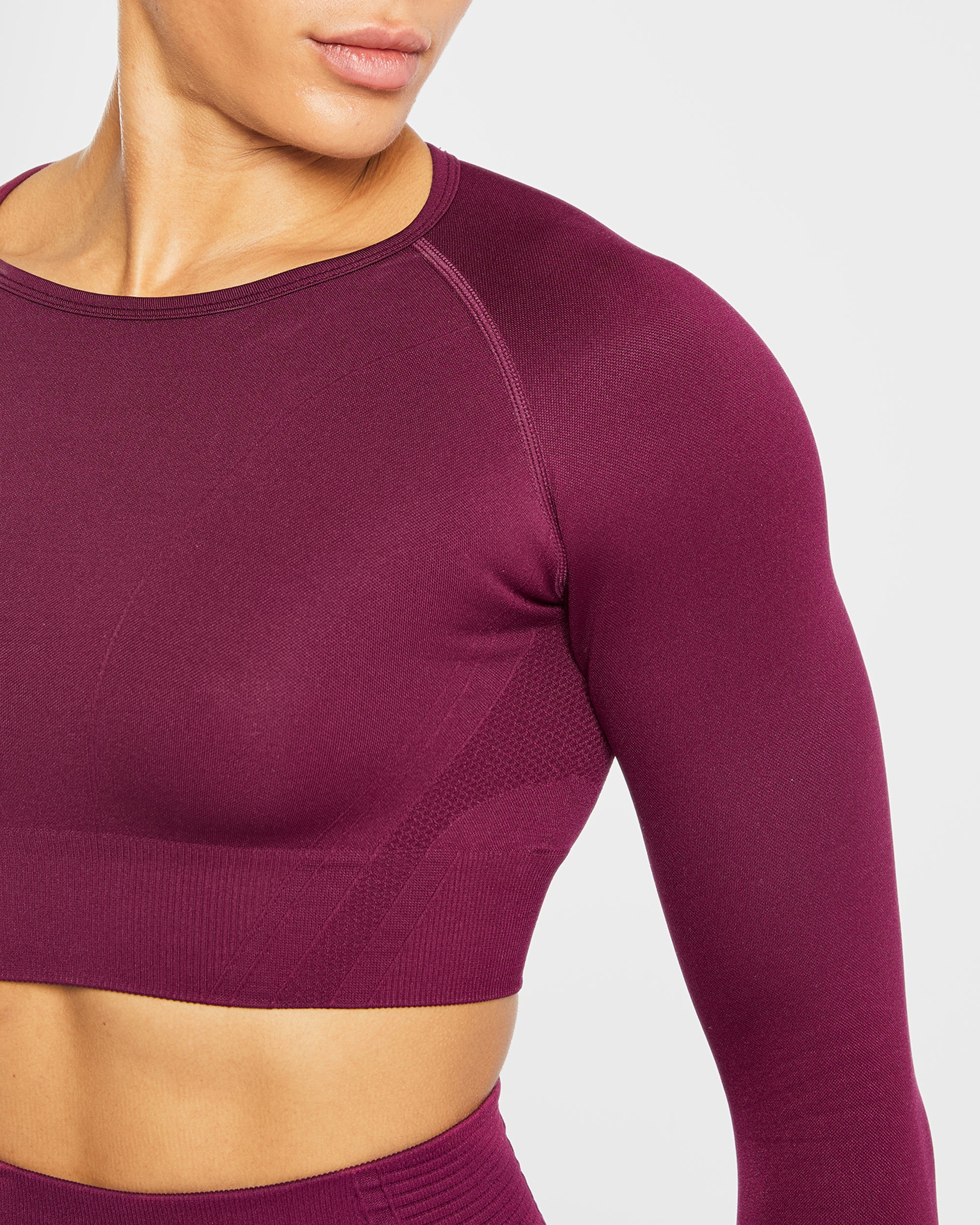 Balance V2 Seamless Long Sleeve Crop Top - Violet Wine