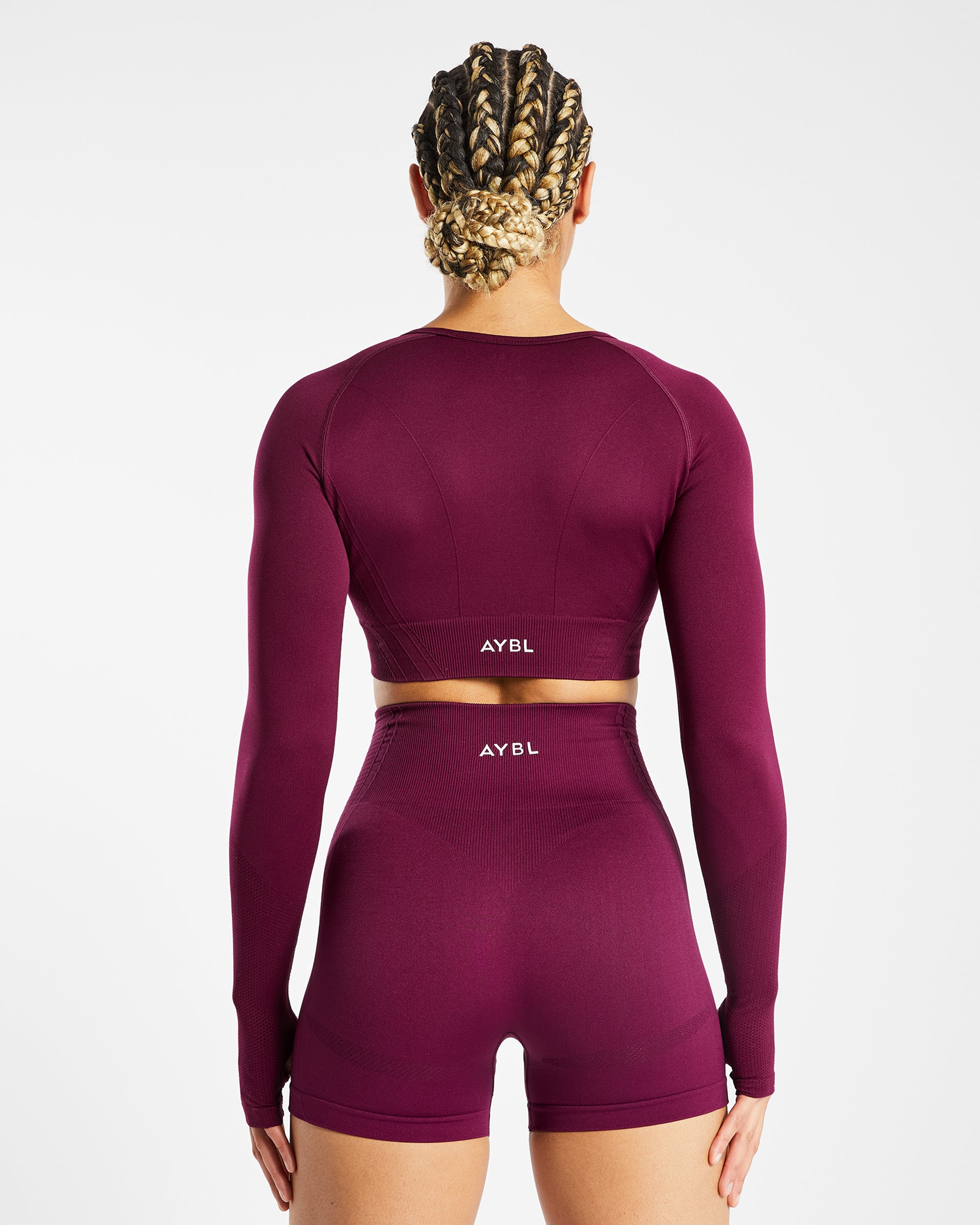 Balance V2 Seamless Long Sleeve Crop Top - Violet Wine