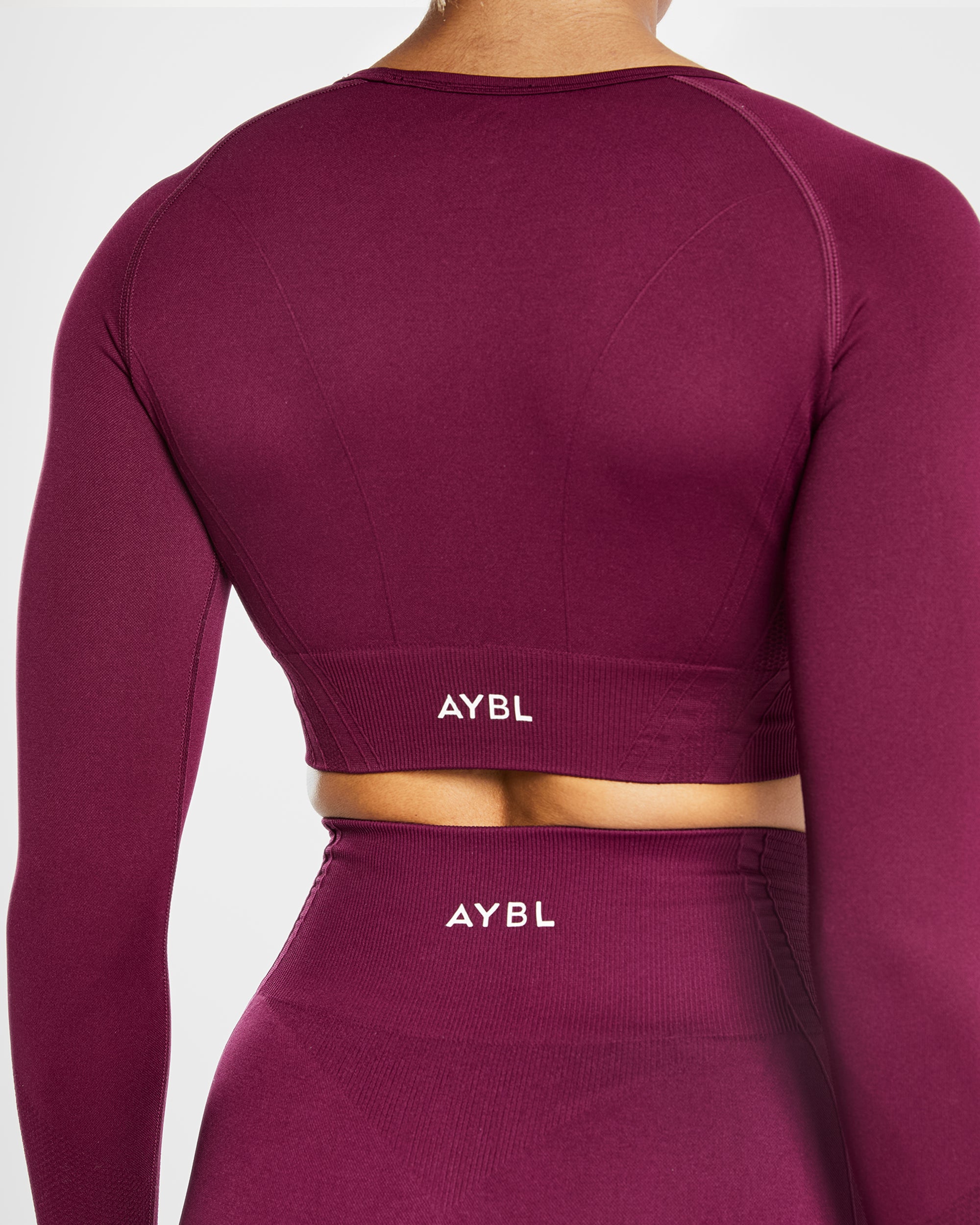 Balance V2 Seamless Long Sleeve Crop Top - Violet Wine