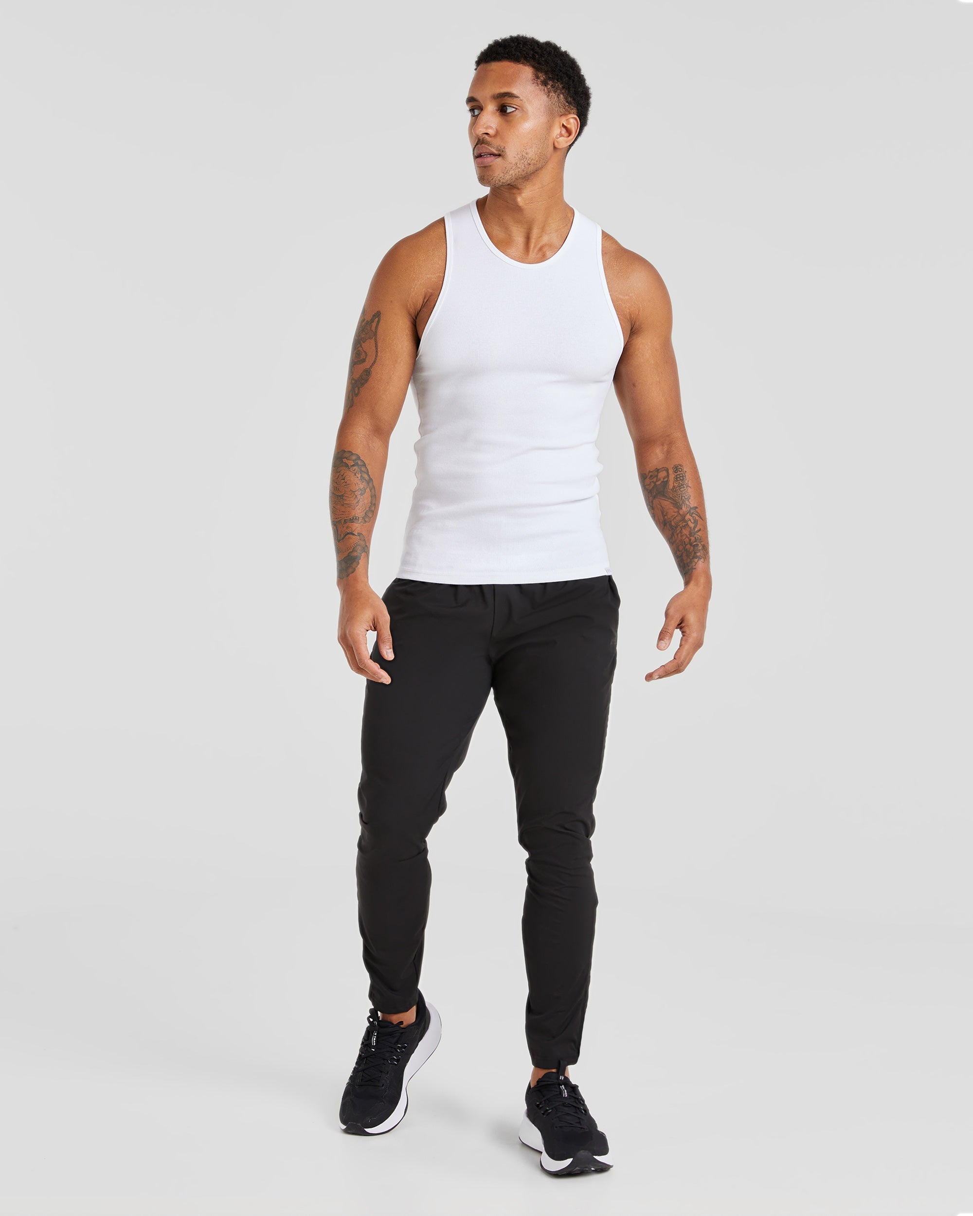 Essential Ribbed Tank - Blanc