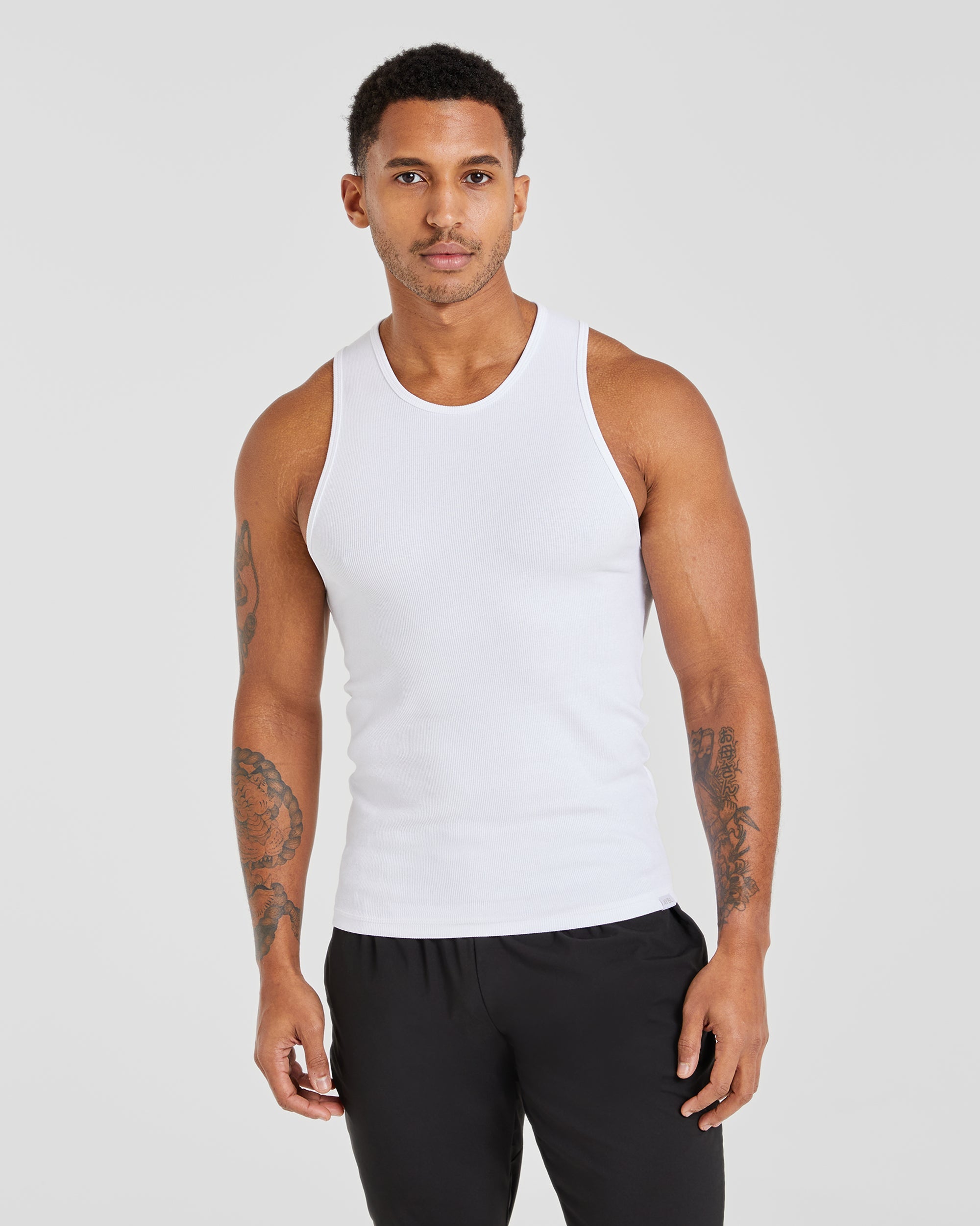 Essential Ribbed Tank - Blanc