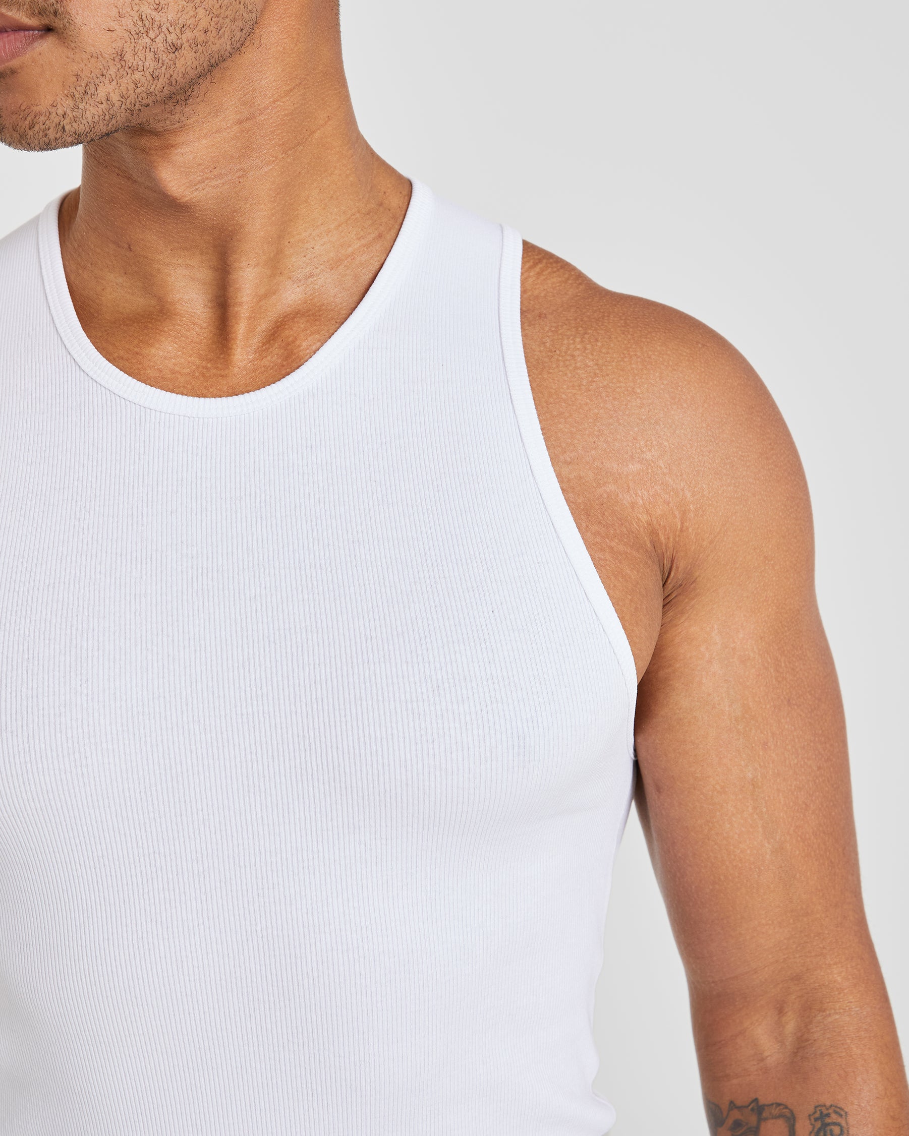 Essential Ribbed Tank - Blanc