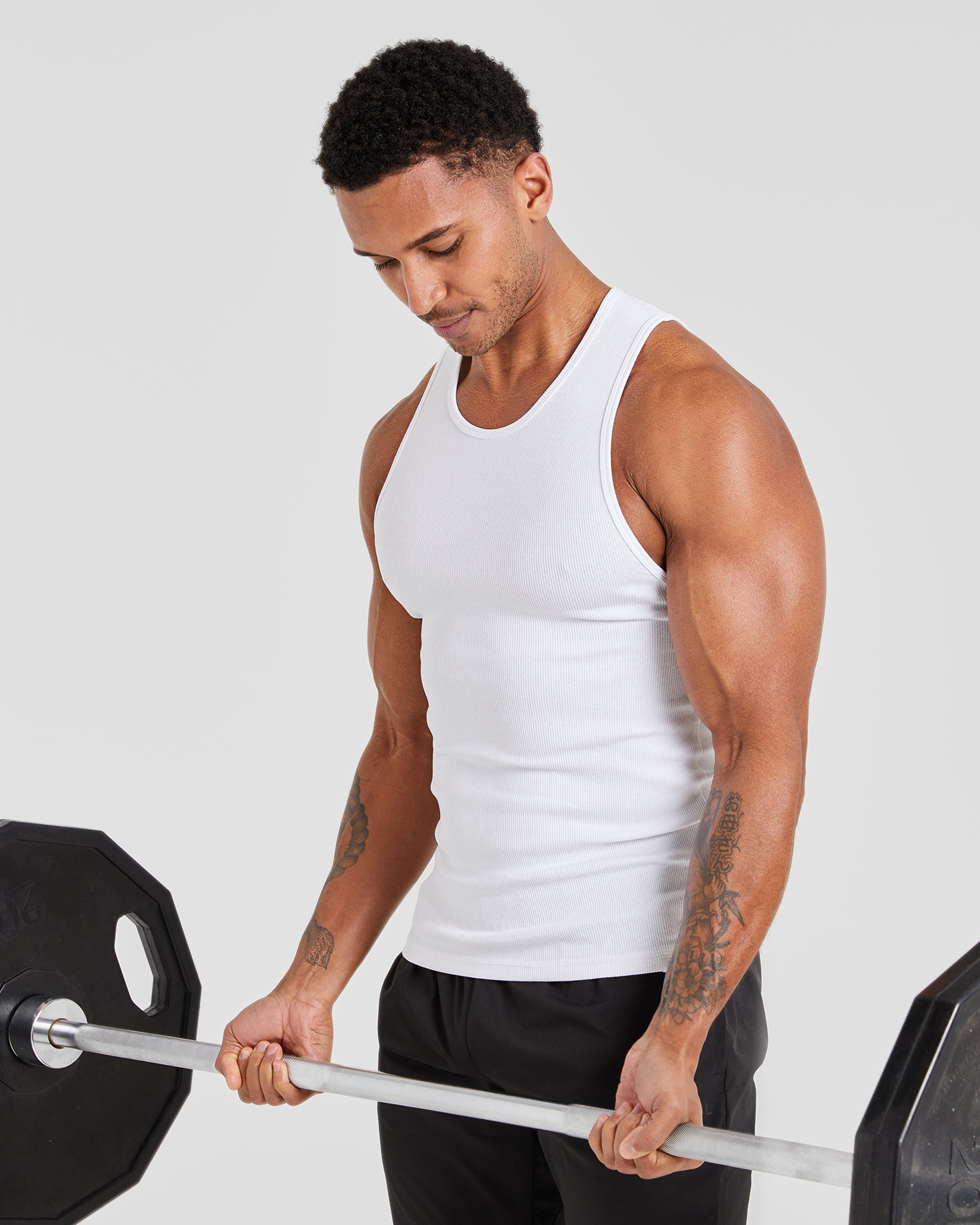 Essential Ribbed Tank - Blanc