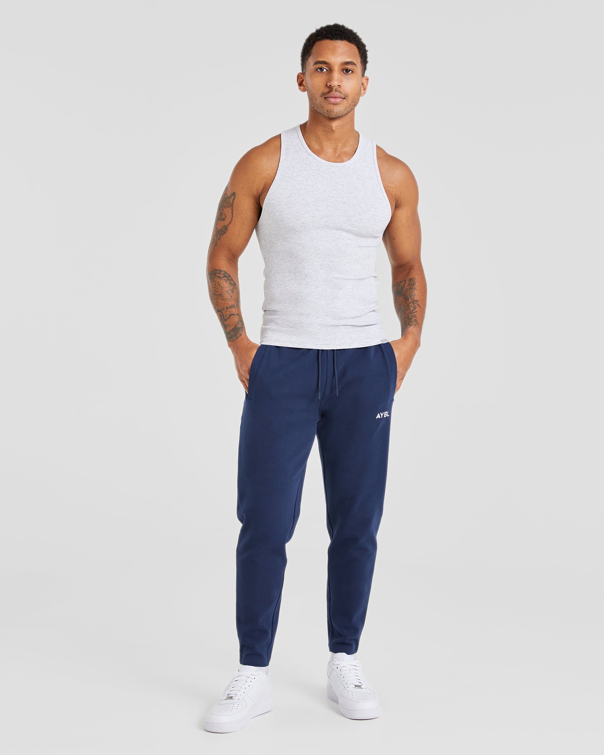 Essential Ribbed Tank - Light Gris Marl