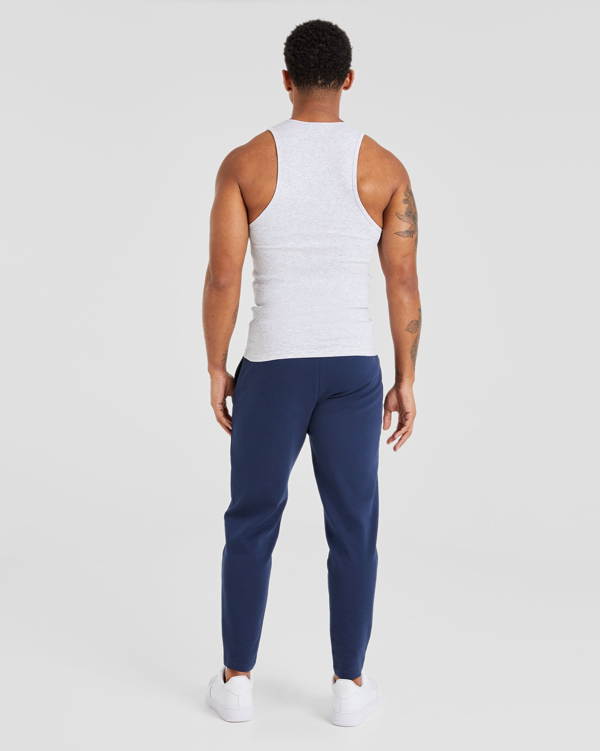 Essential Ribbed Tank - Light Gris Marl