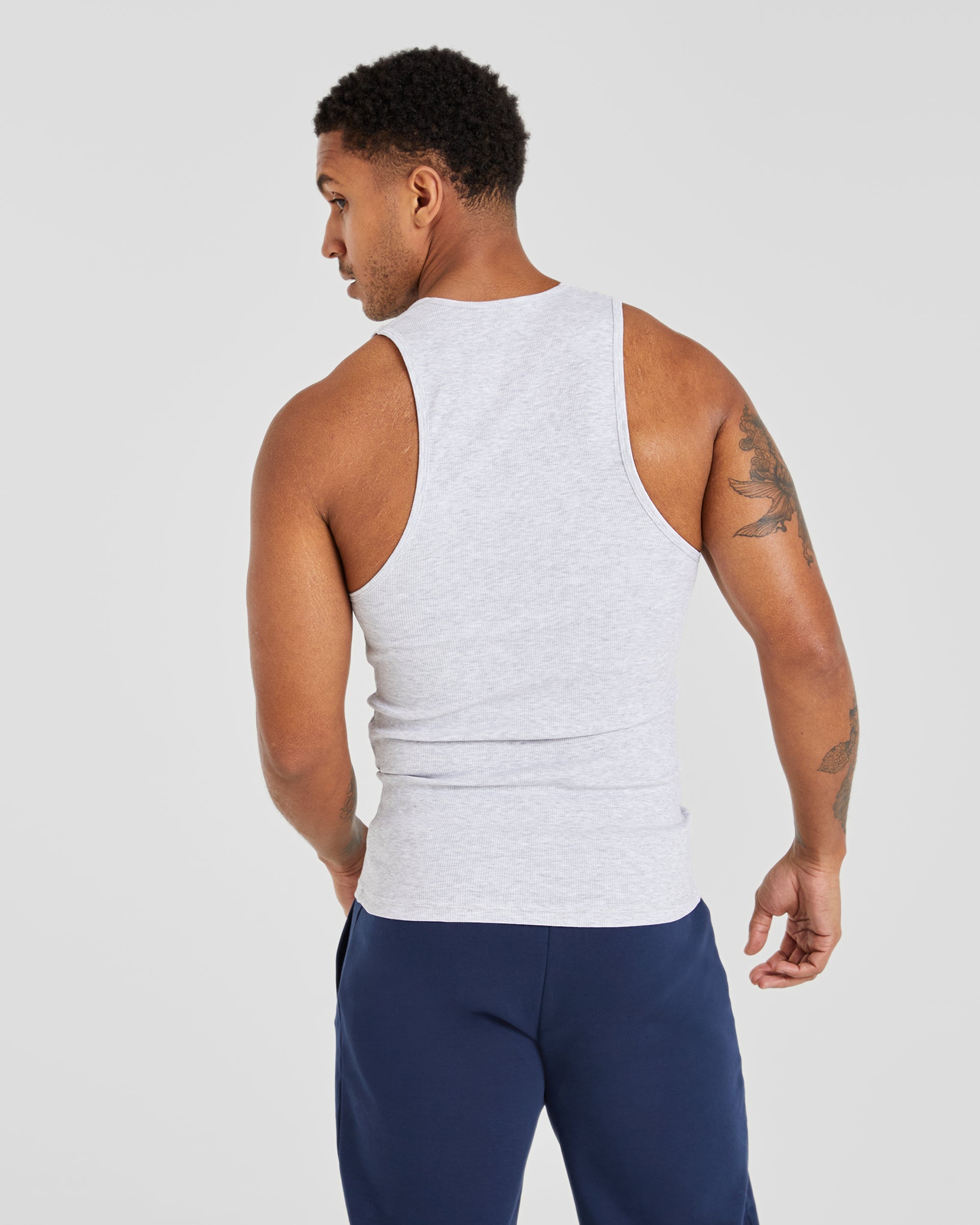 Essential Ribbed Tank - Light Gris Marl