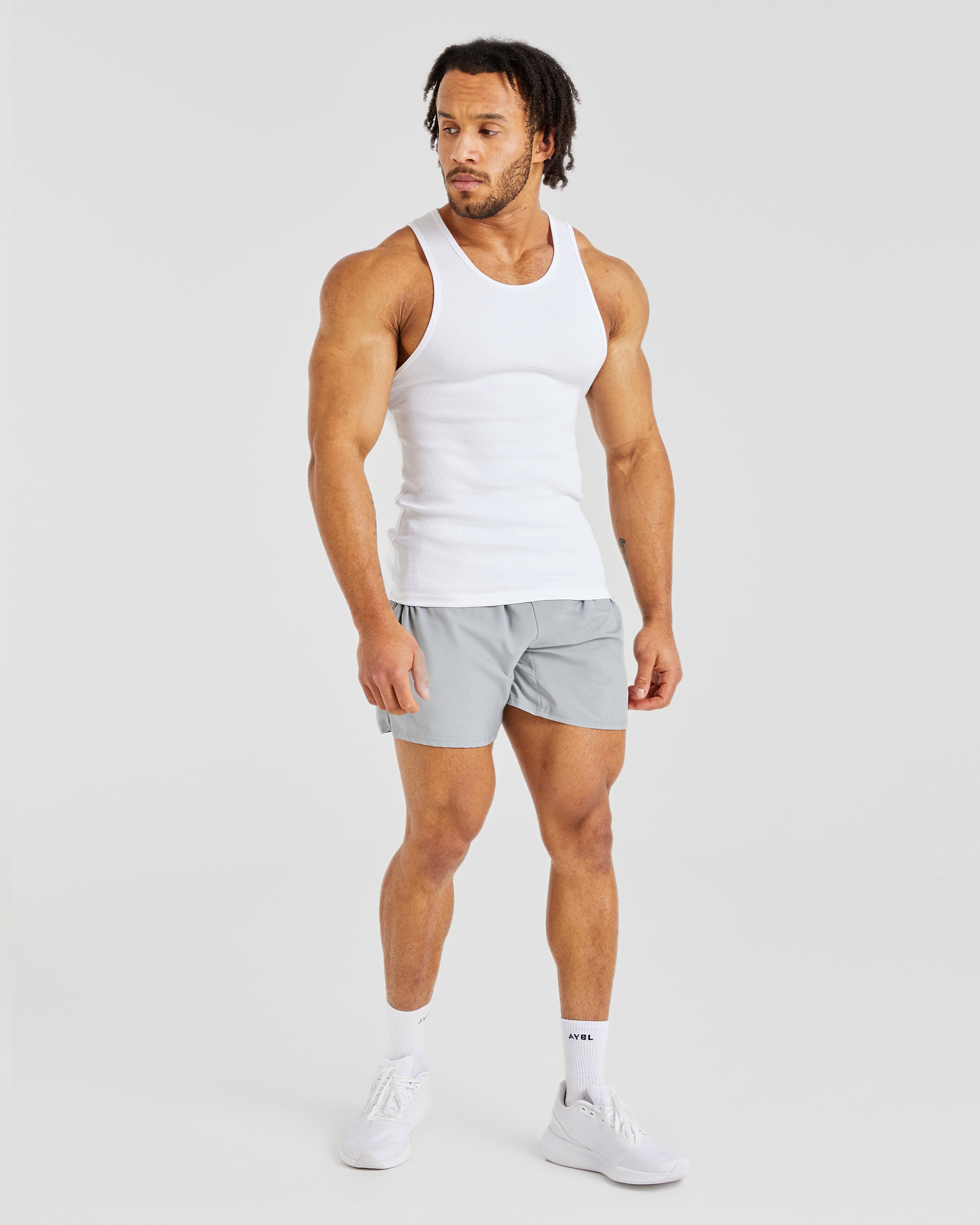 Muscle Ribbed Tank - Blanc