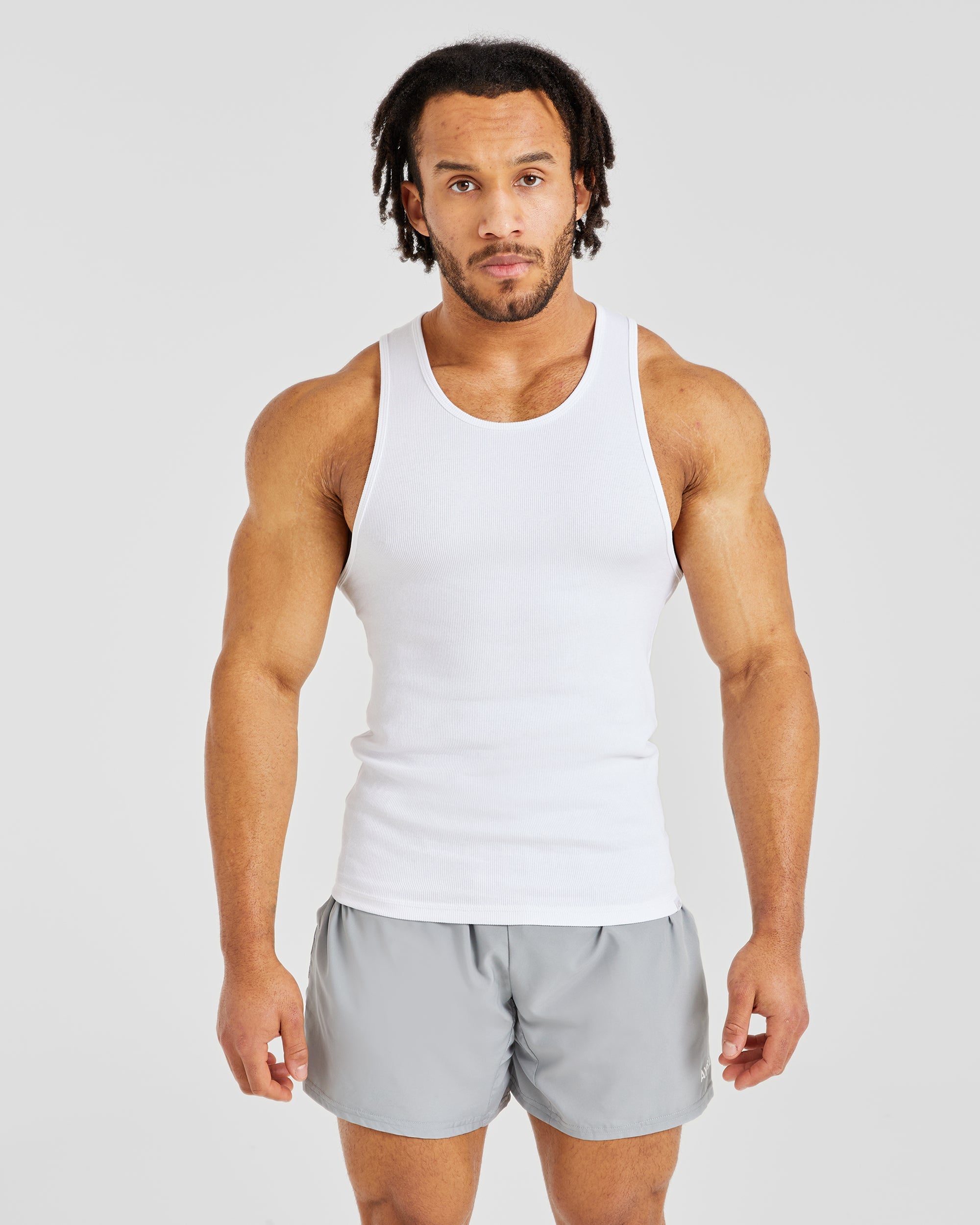 Muscle Ribbed Tank - Blanc