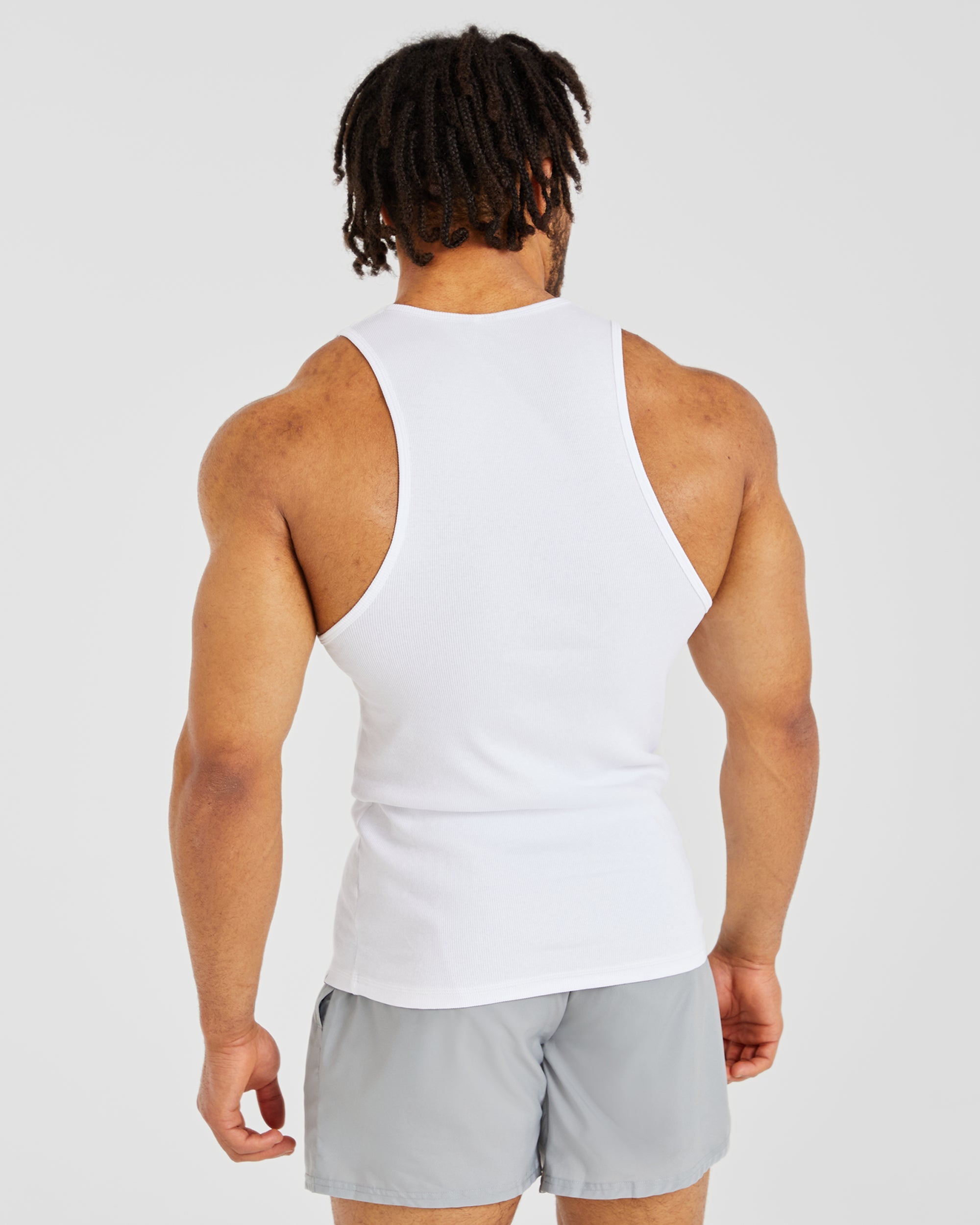 Muscle Ribbed Tank - Blanc