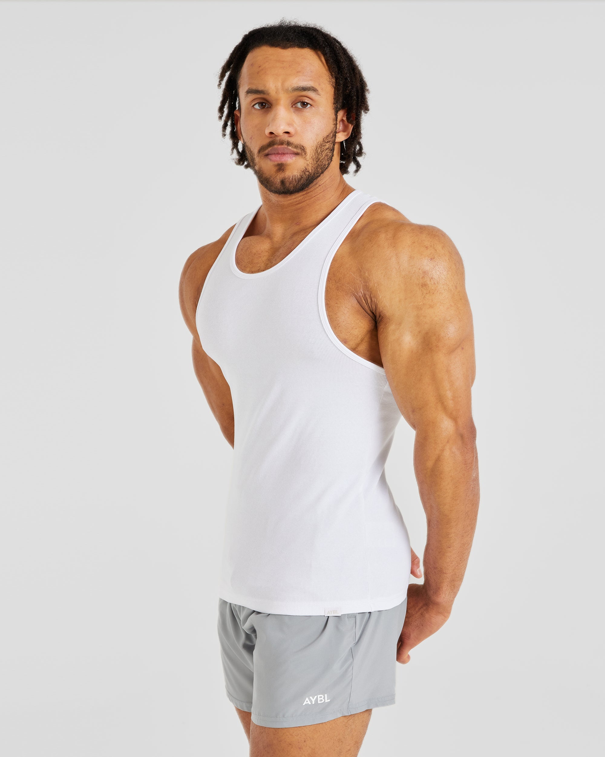 Muscle Ribbed Tank - Blanc