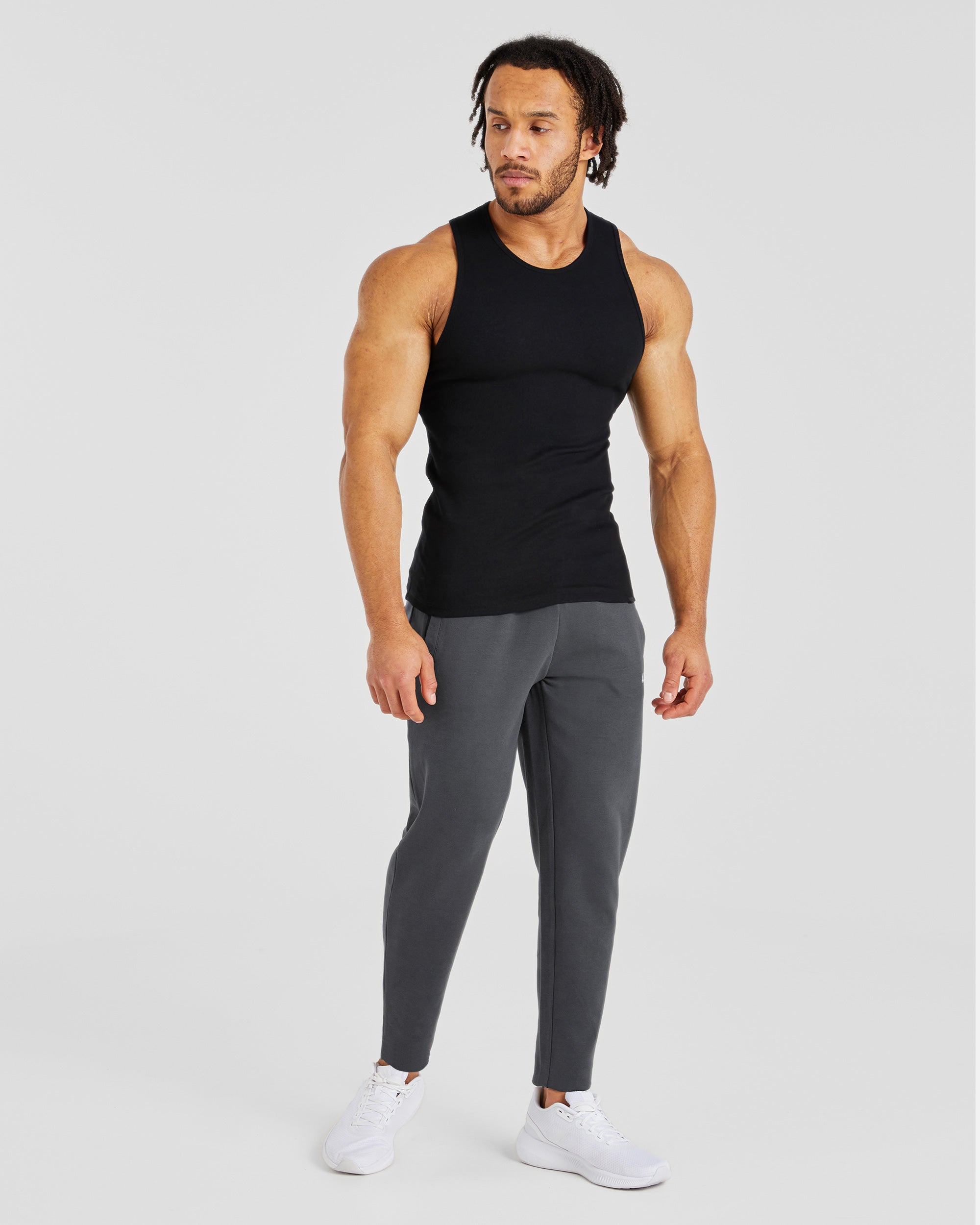 Essential Ribbed Tank - Noir