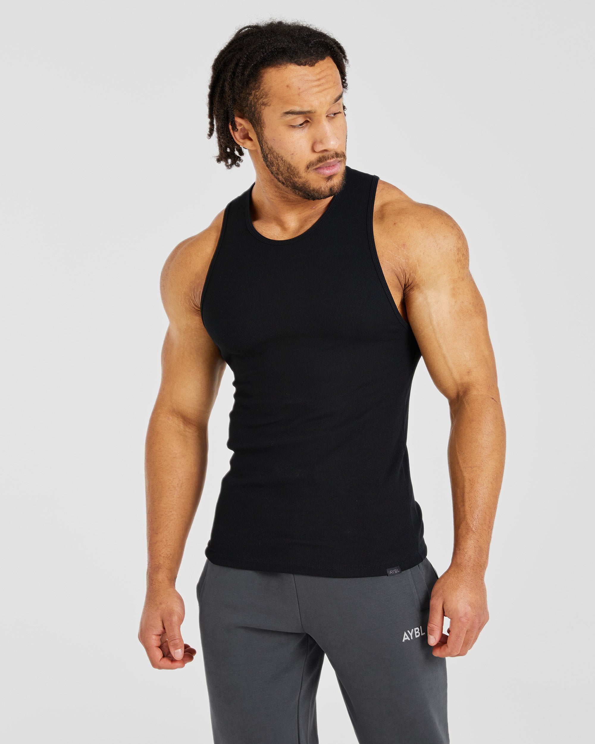 Essential Ribbed Tank - Noir