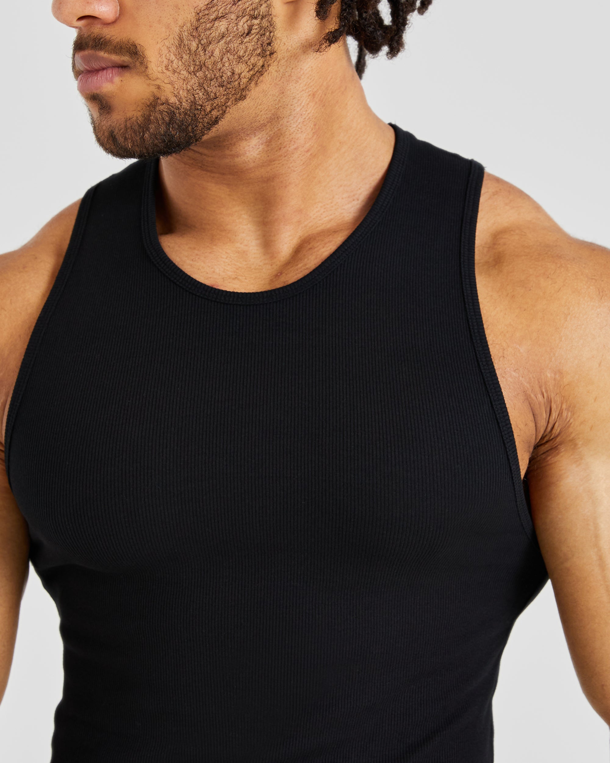 Essential Ribbed Tank - Noir